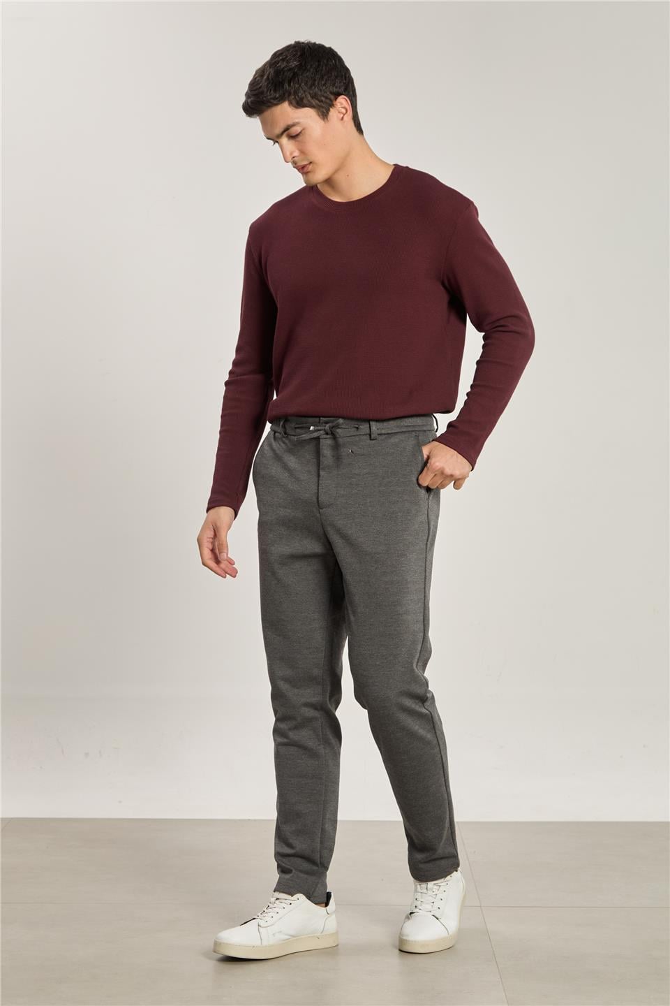 Erkek Beli Lastikli Pantolon - Antrasit
