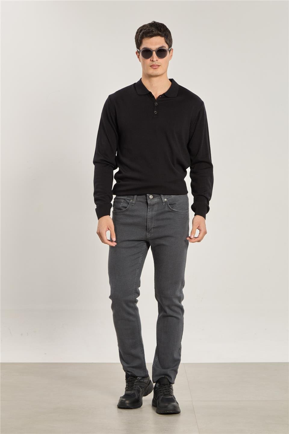 Erkek Regular Fit Jean Pantolon Bolero - Gri