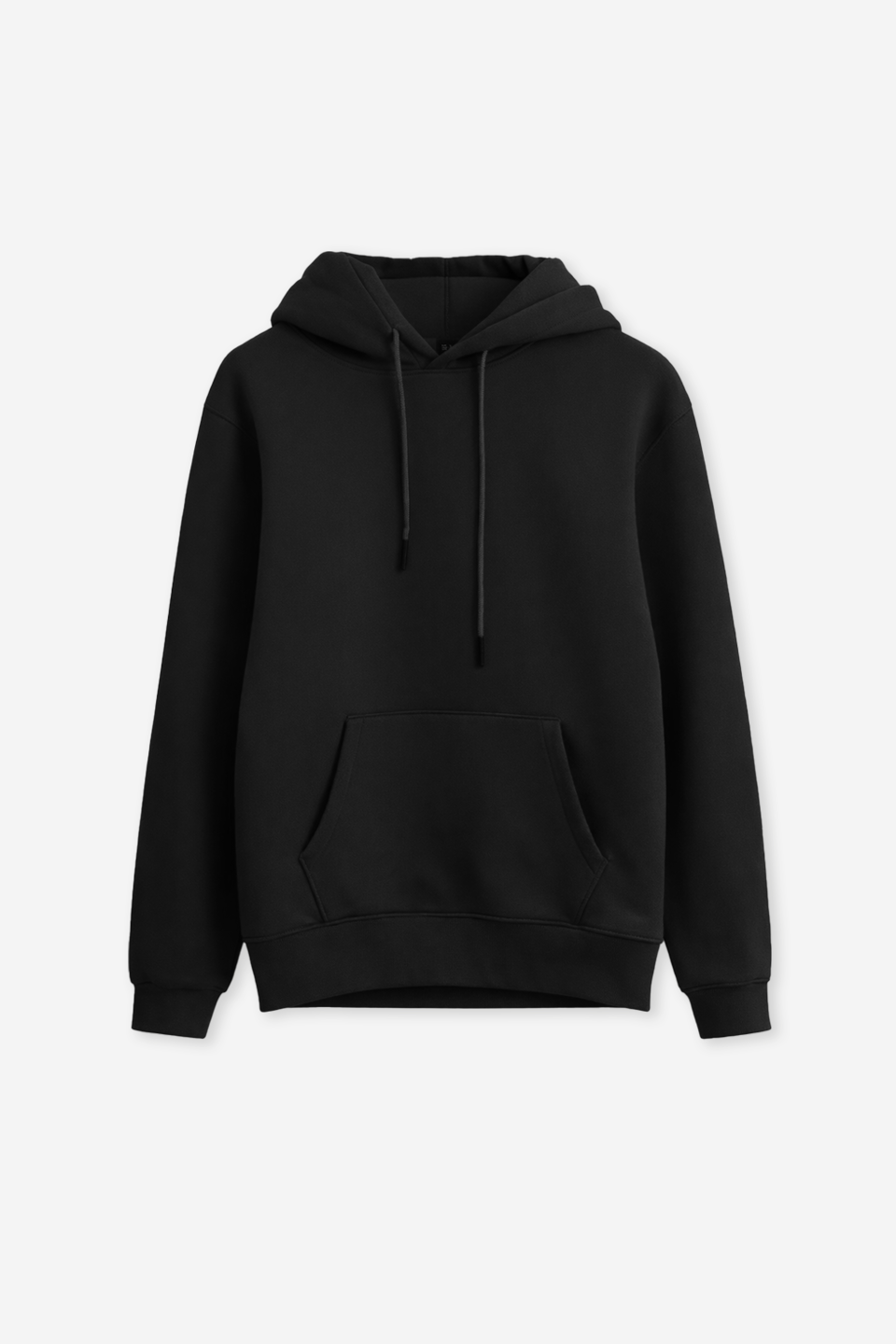 Erkek Kanguru Cep Kapüşonlu Sweatshirt - Siyah