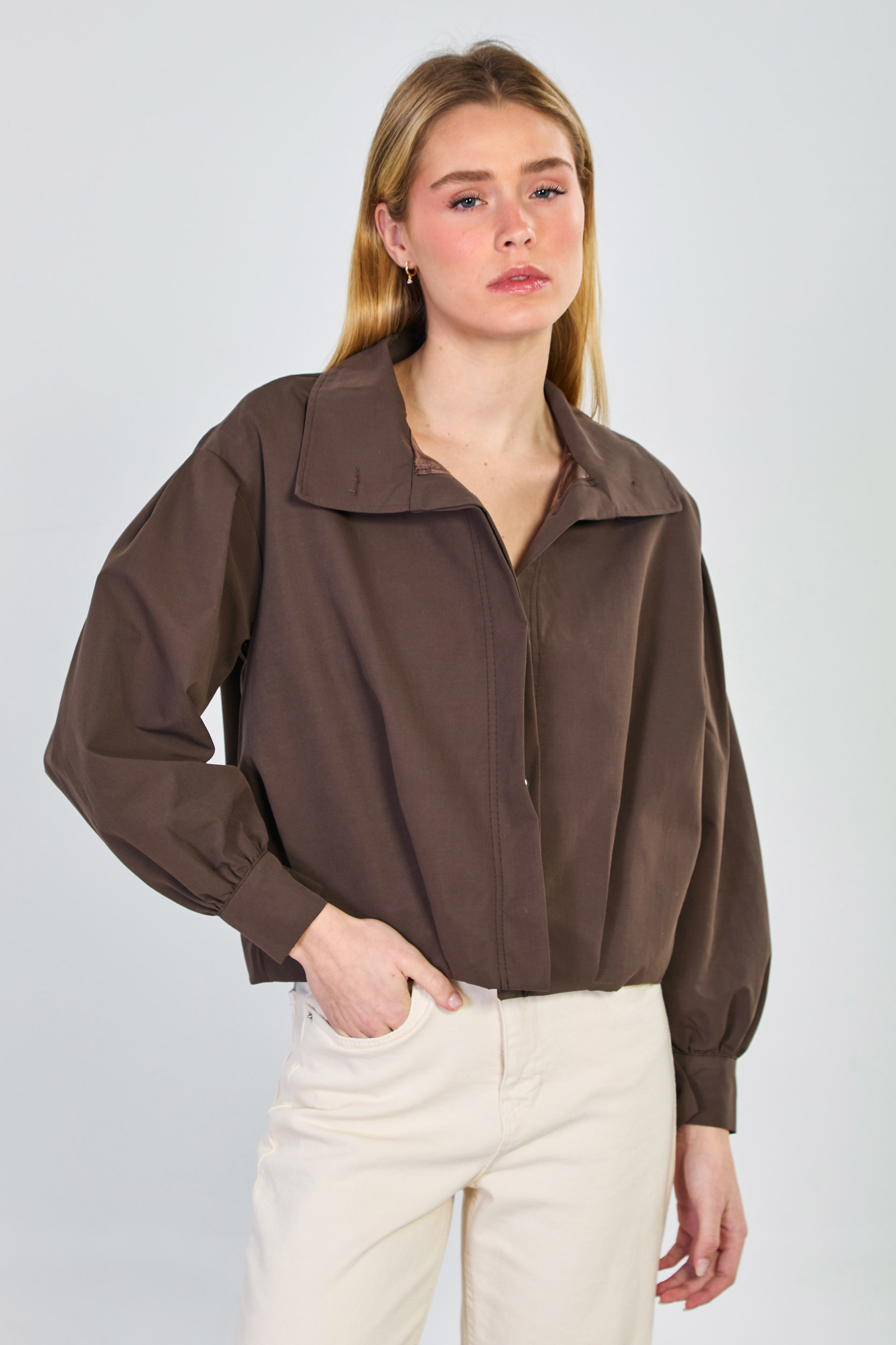 Kadın Polo Yakalı Ceket - Acı Kahve