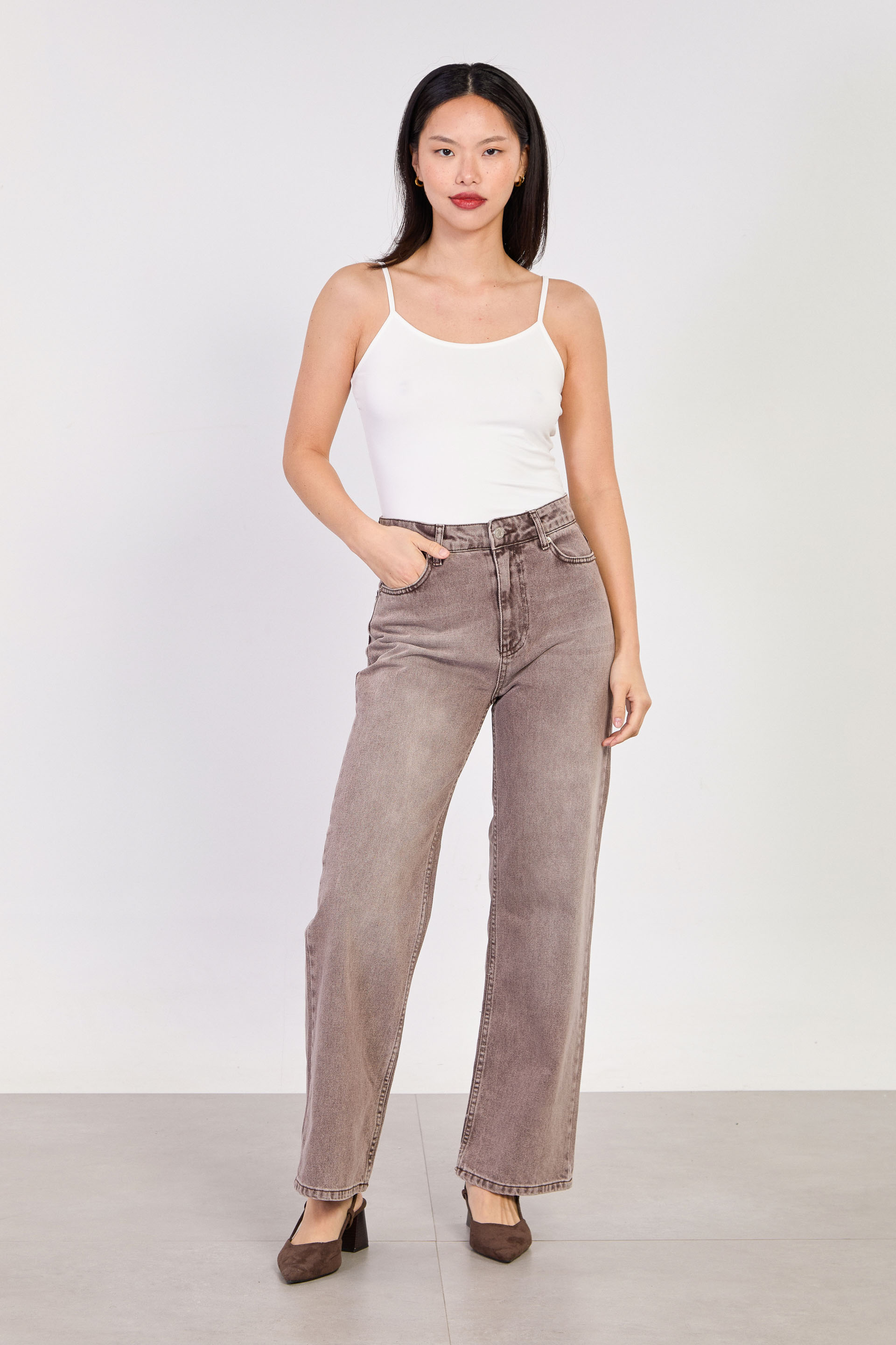 Kadın Palazzo Jean Pantolon 3002 - Kahve