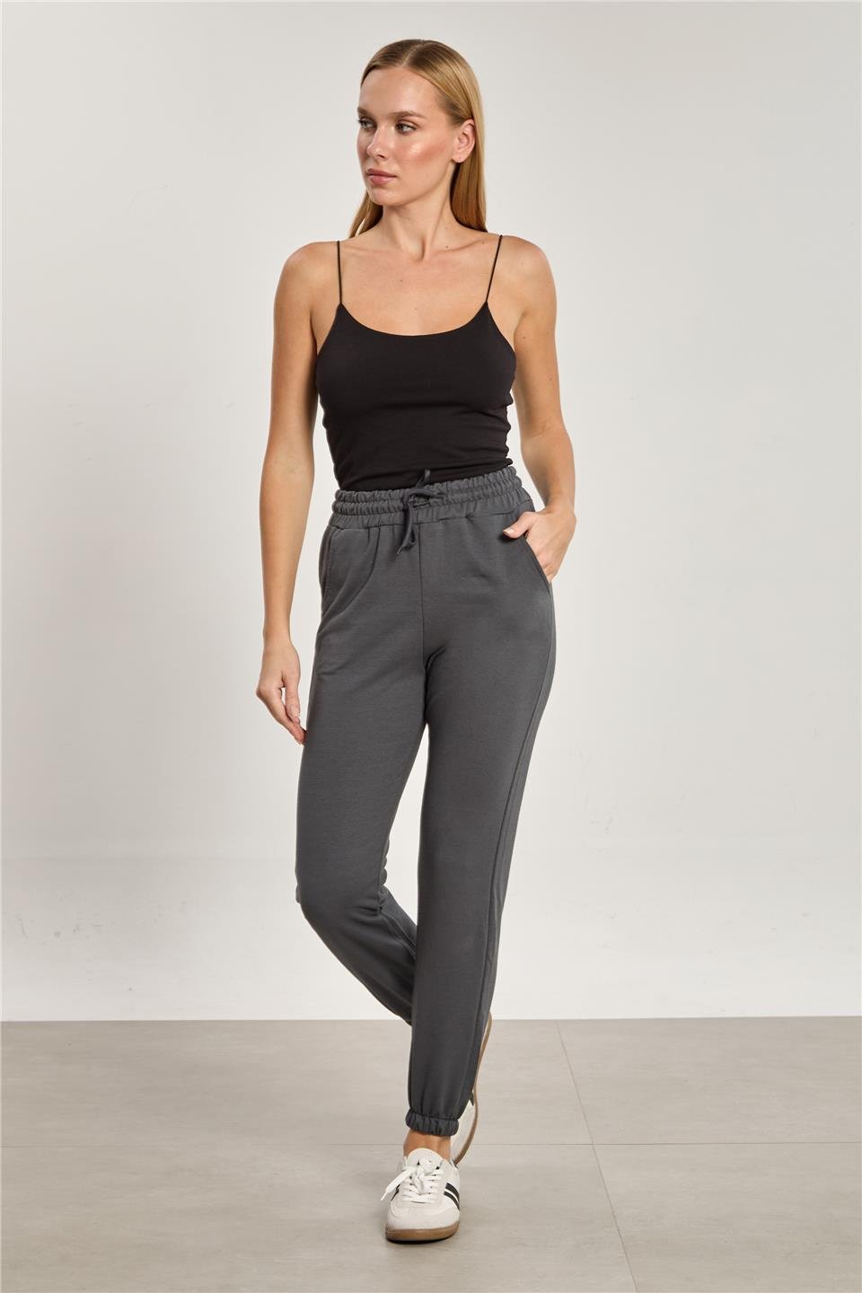 Paris Paçası Lastikli Eşofman Altı - Antrasit