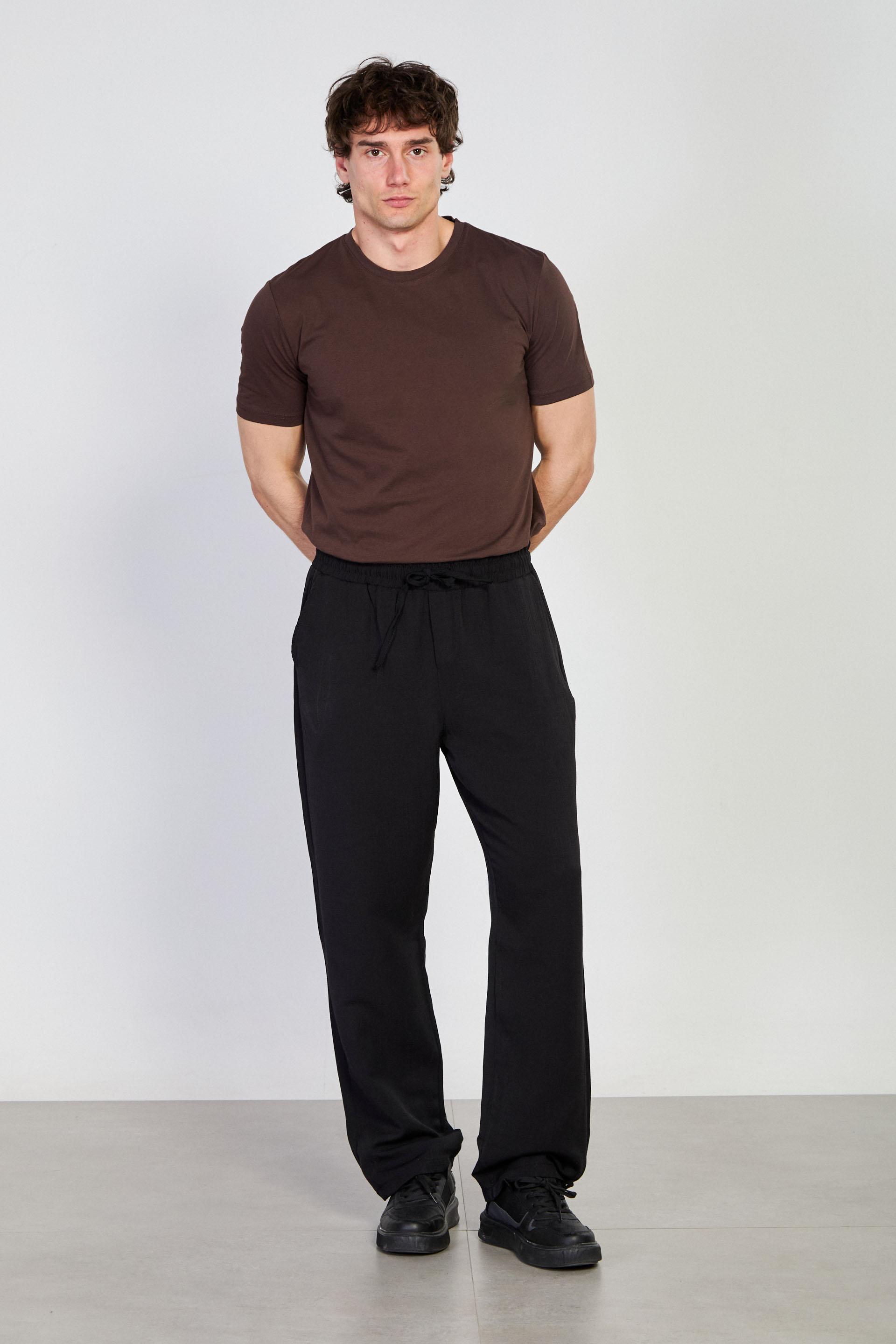 Erkek Regular Fit Pantolon - Siyah