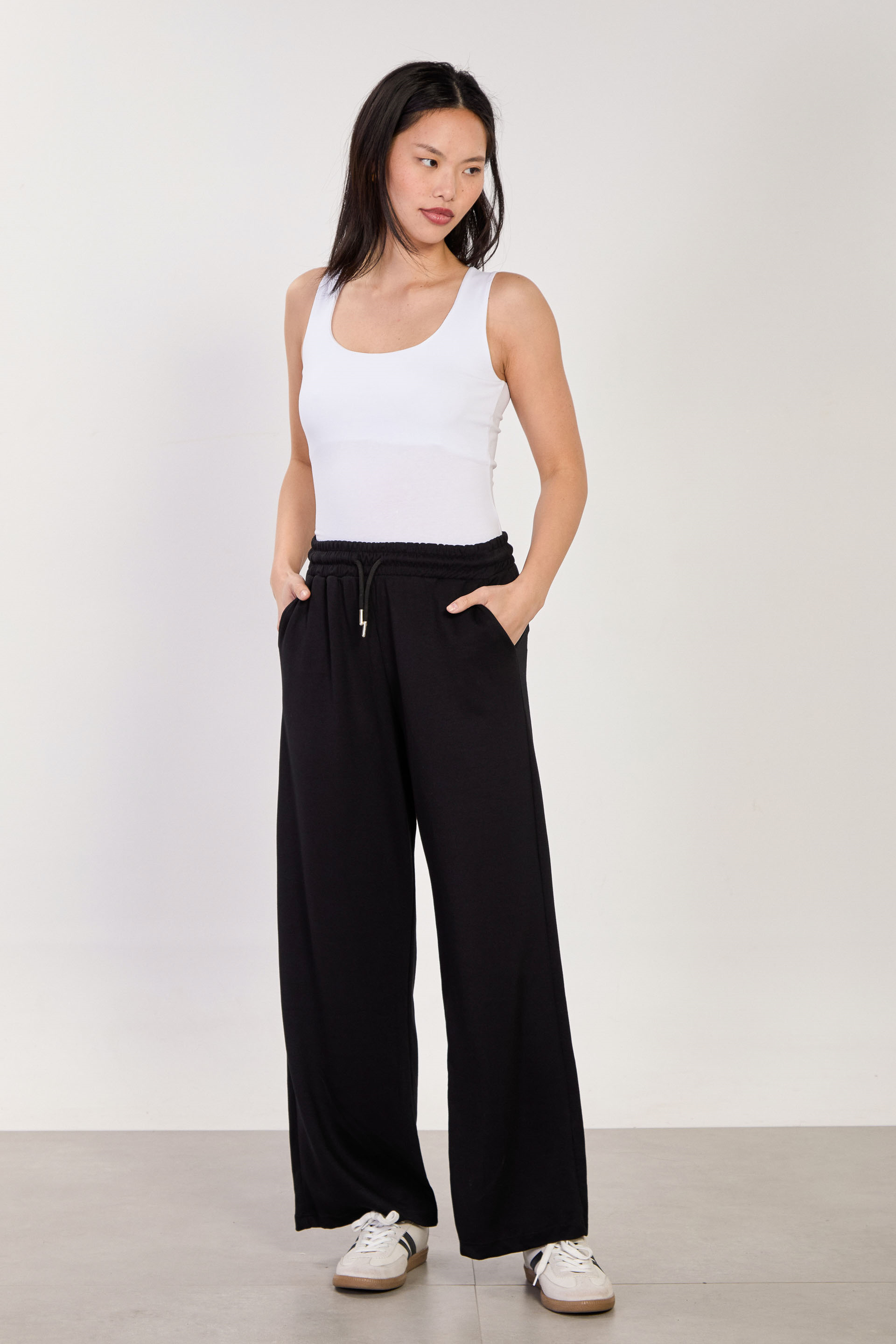 Kadın Beli Lastikli Modal Eşofman Altı - Siyah