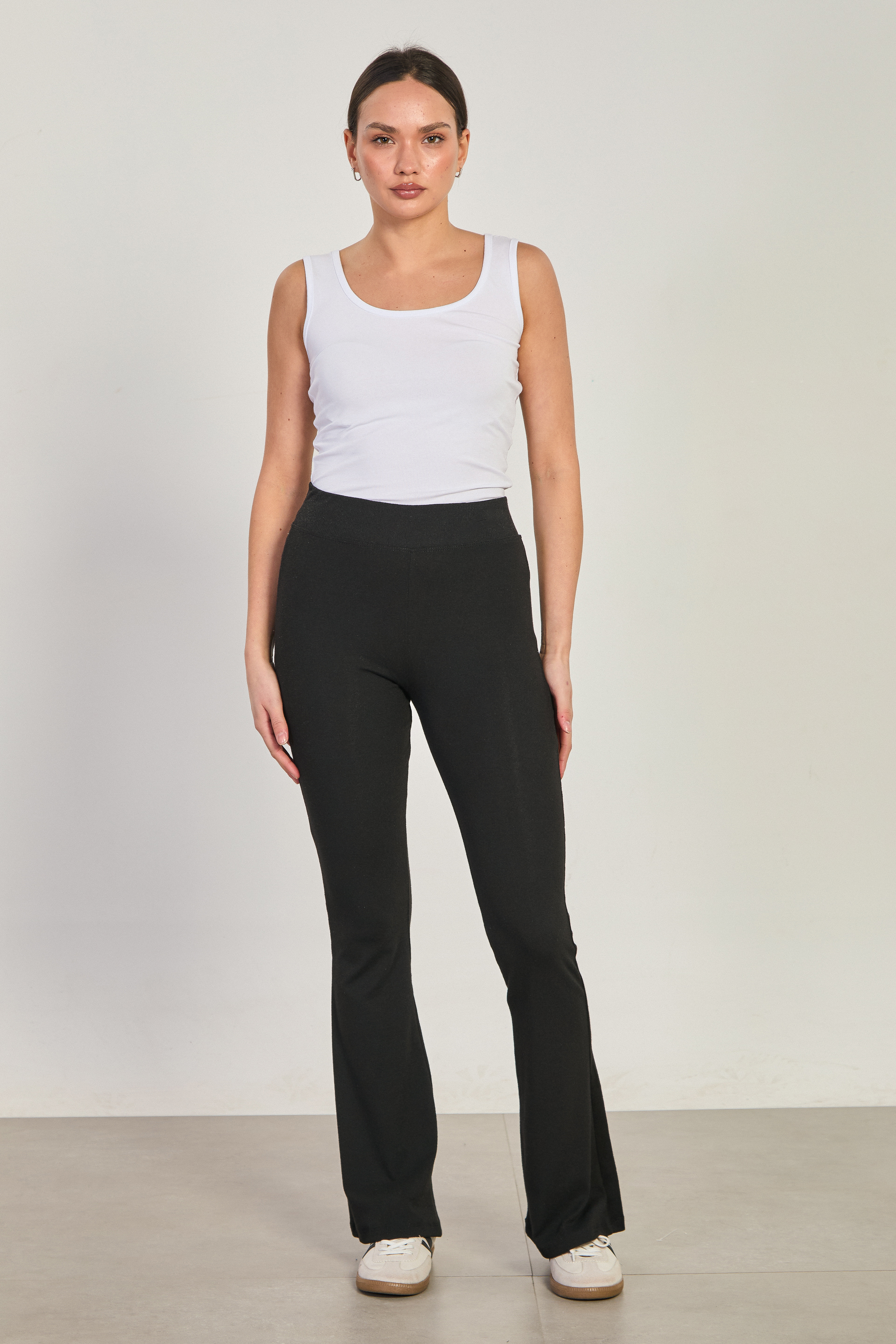 Kadın İspanyol Paça Pantolon - Siyah