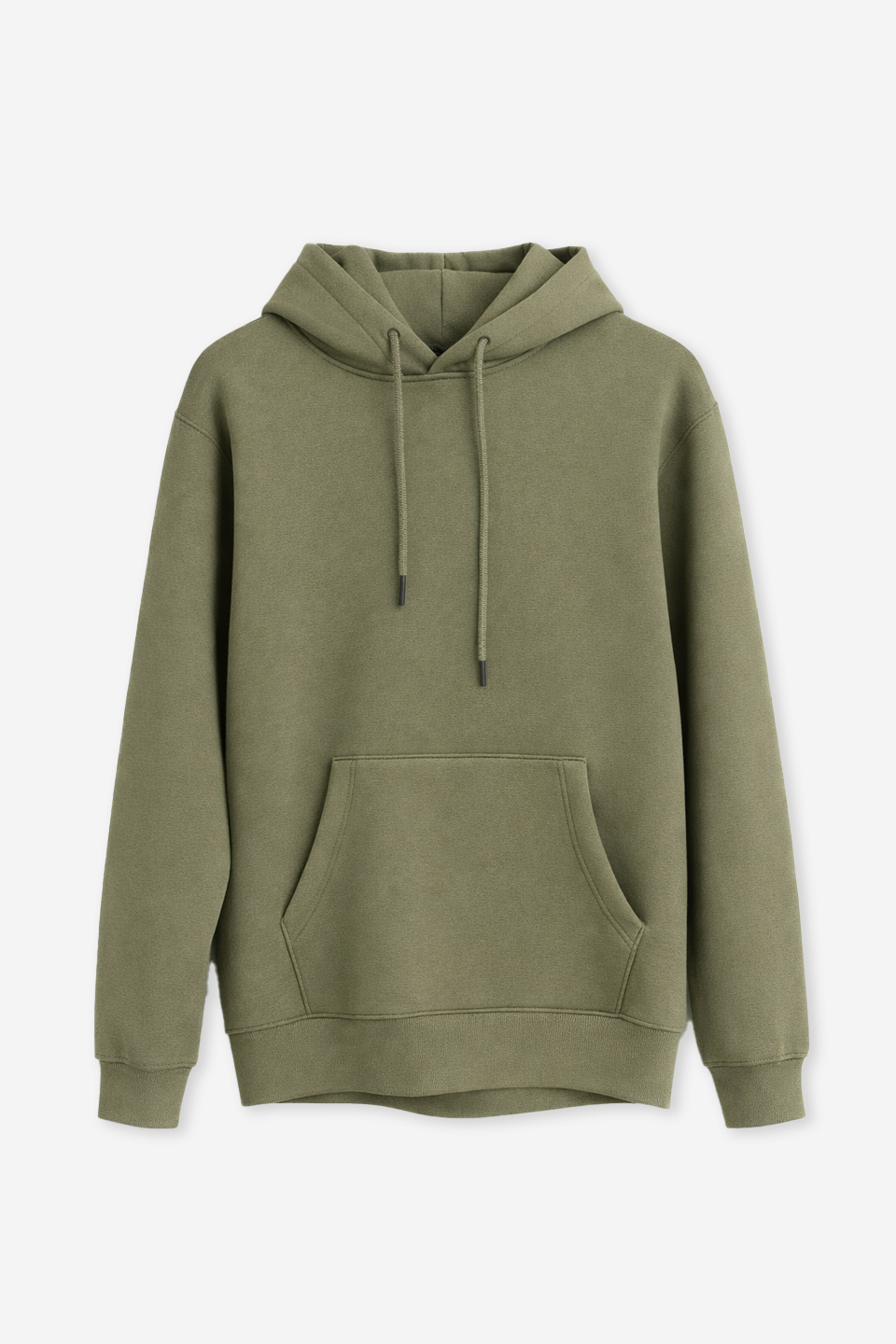 Erkek Kanguru Cep Kapüşonlu Sweatshirt - Yeşil