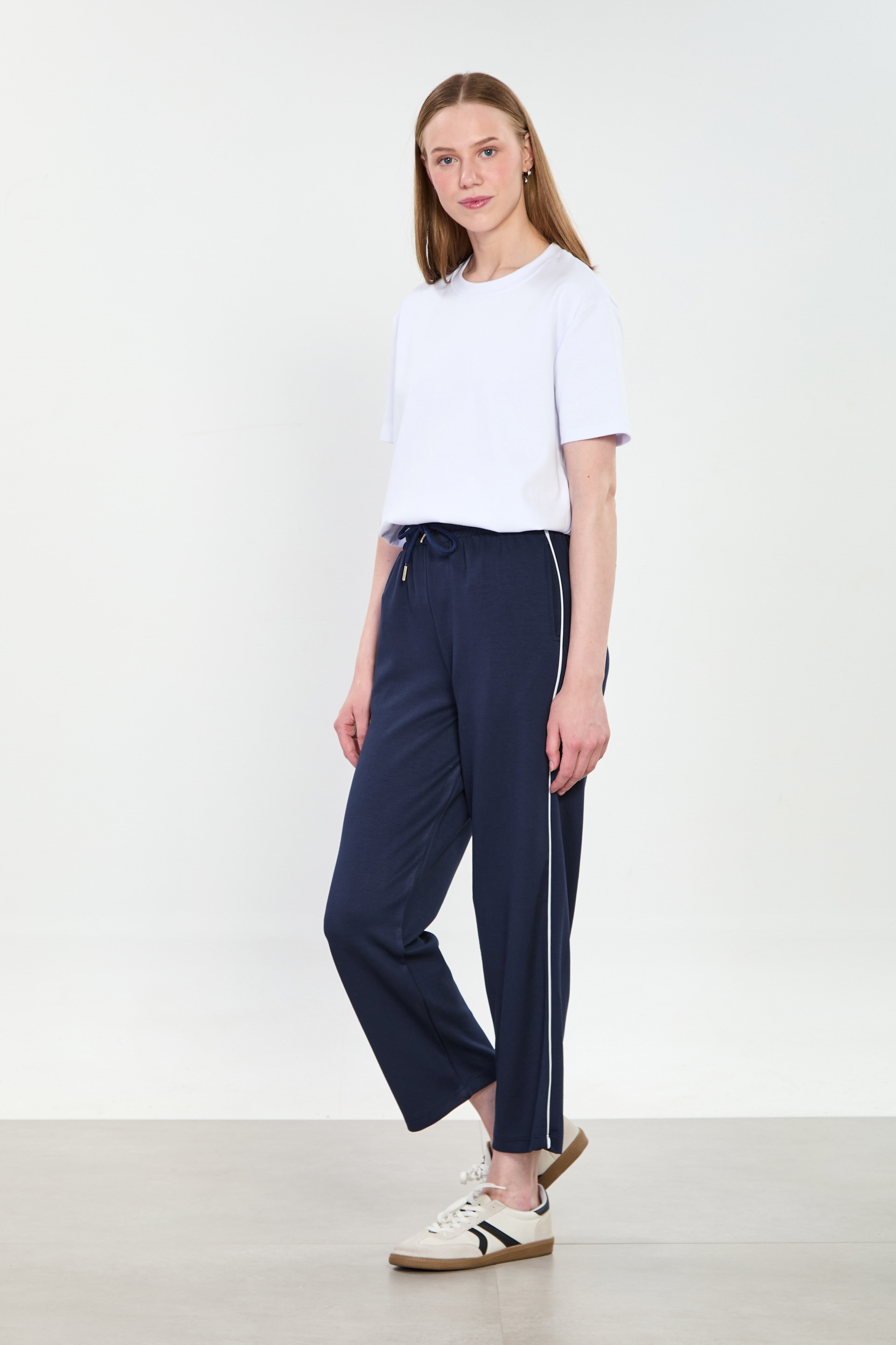 Kadın Ara Biye Cepli Pantolon - Lacivert