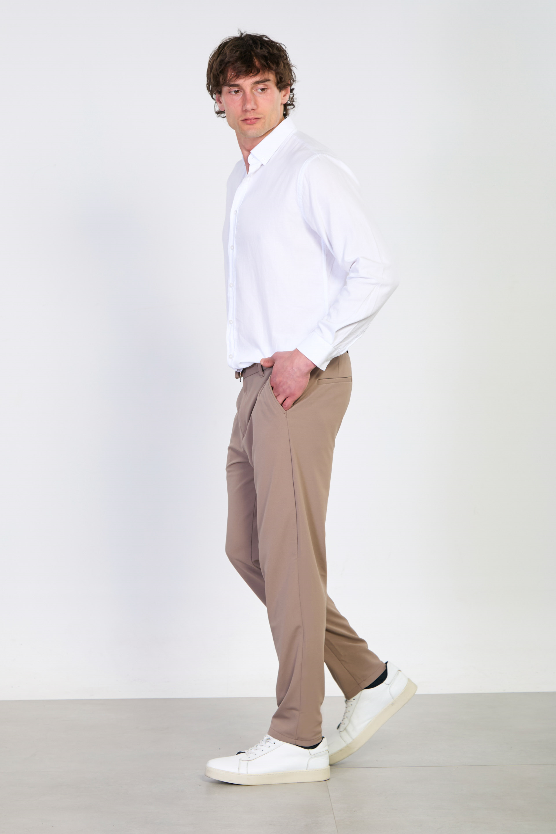 Erkek Fleto Cep Jogger Pantolon - Vizon