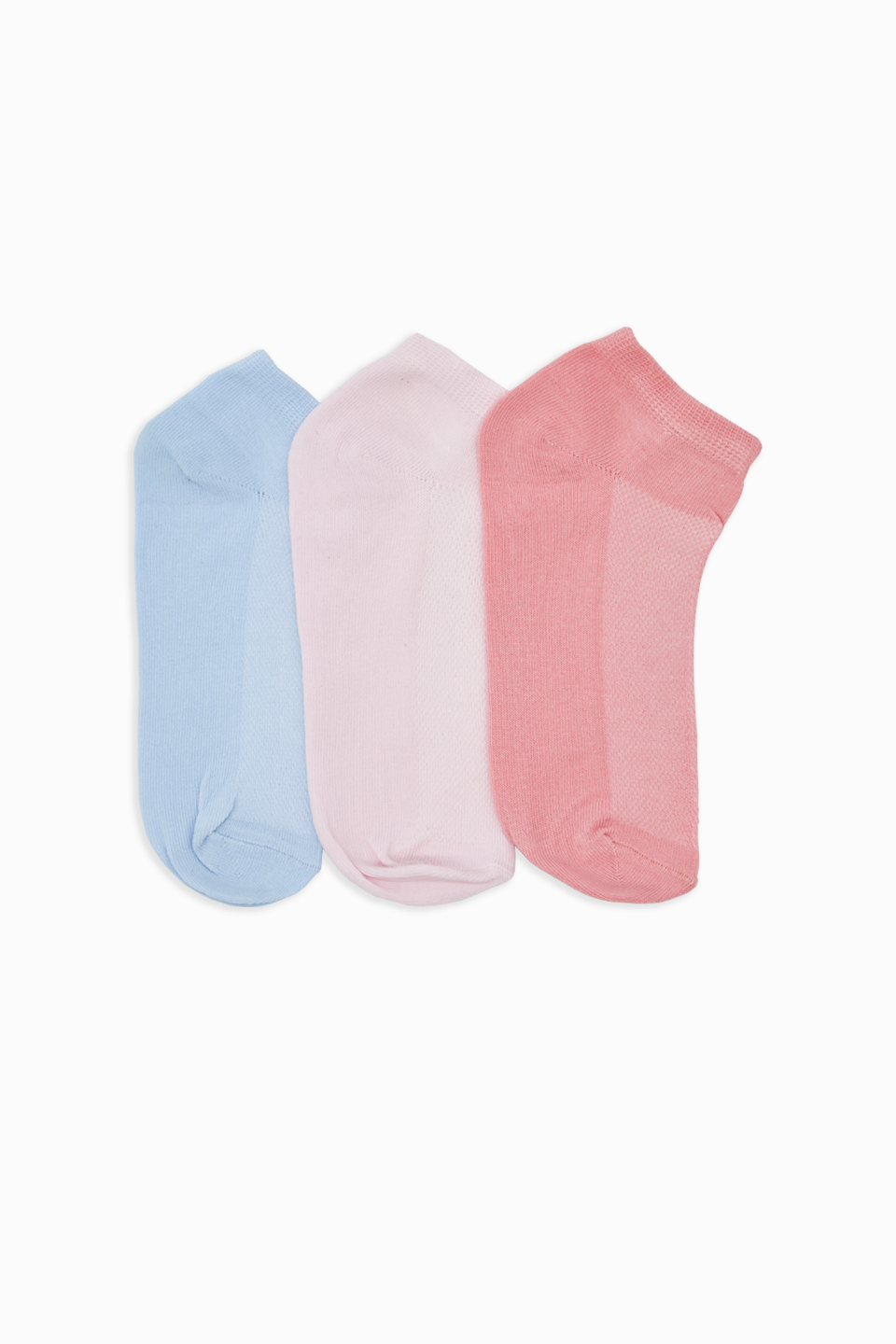Kadın Dokulu Patik Çorap - B.Mavi/Pembe/Pudra