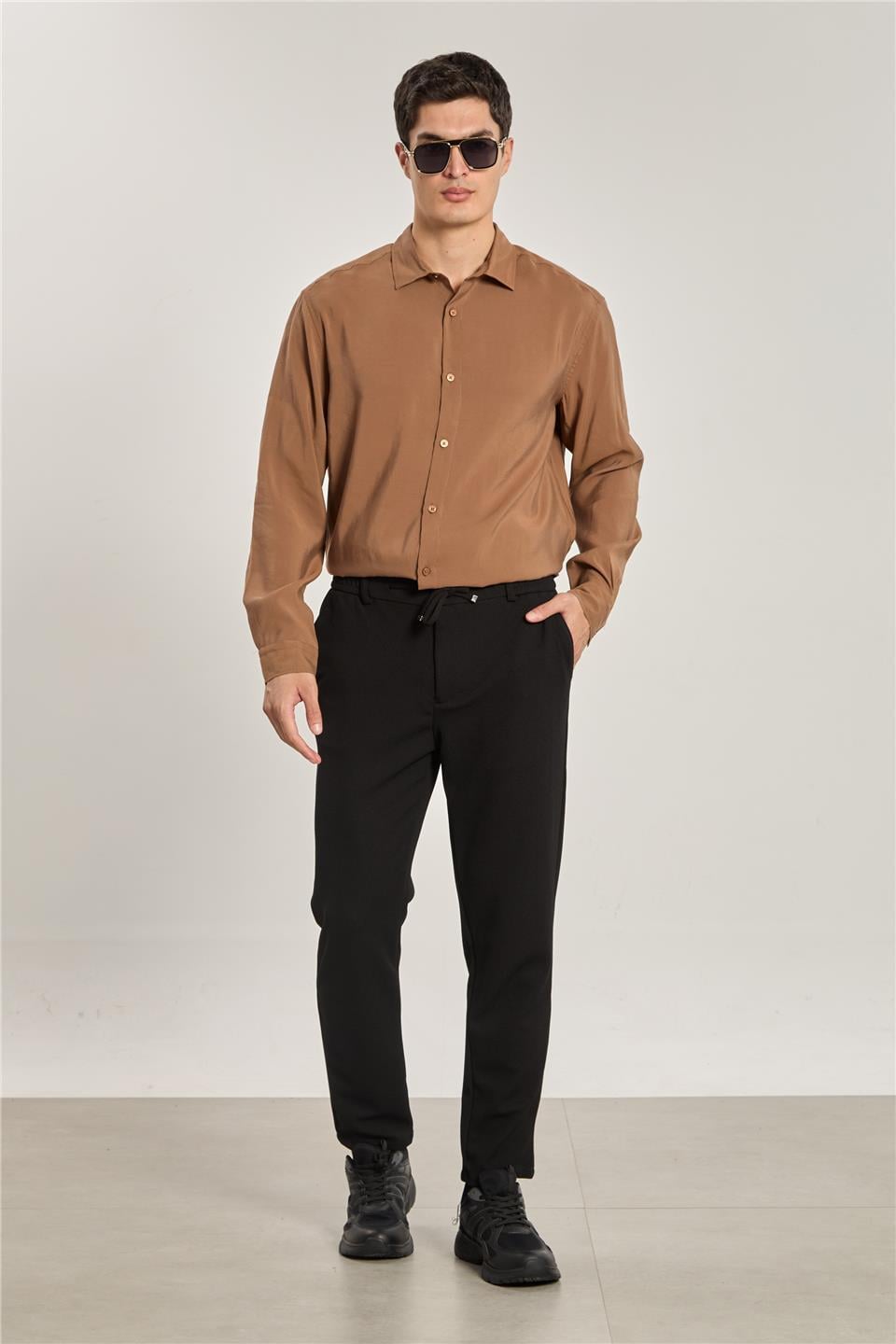 Erkek Slim Fit Jogger Pantolon - Siyah