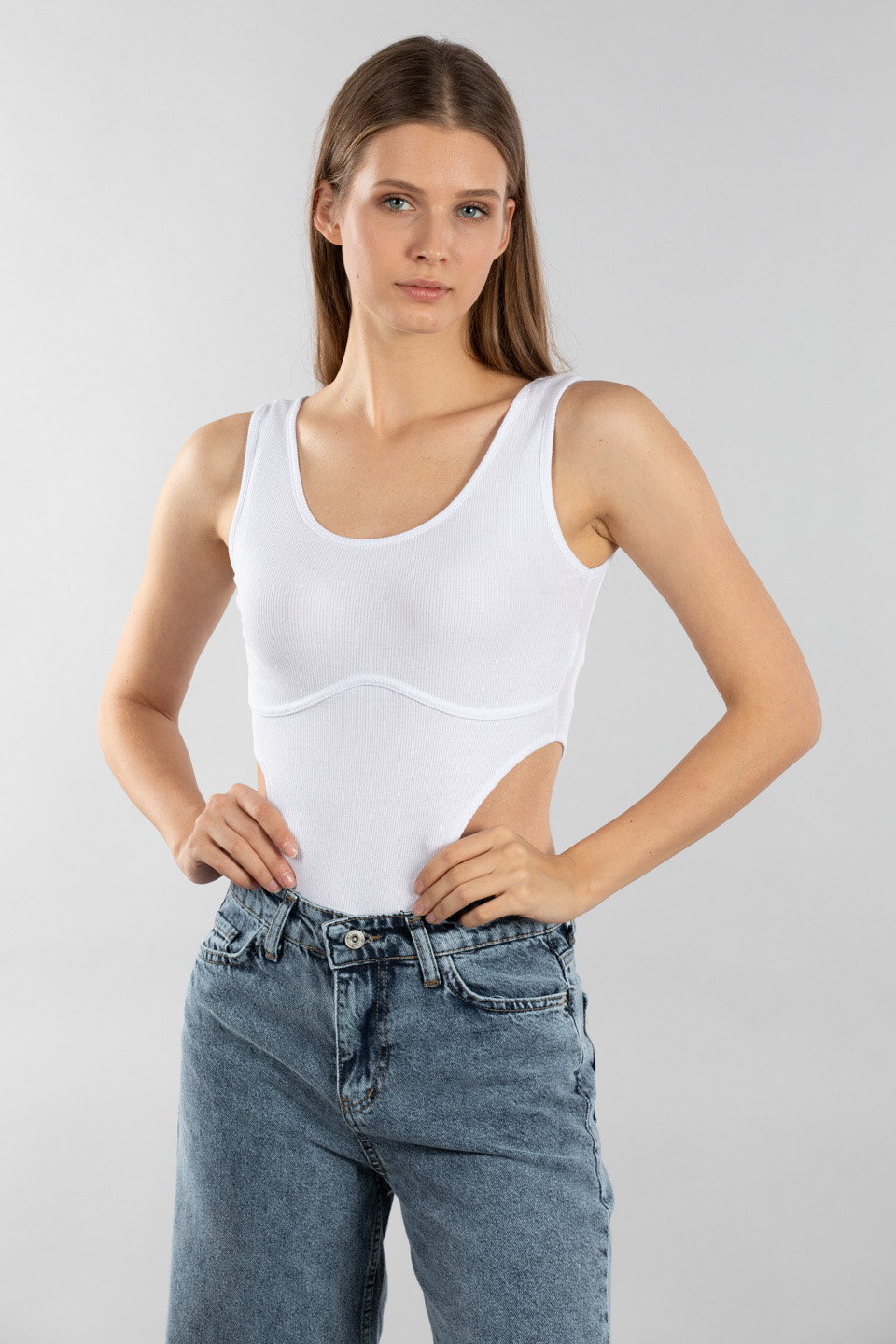Alttan Çıtçıtlı Kaşkorse Body - Beyaz