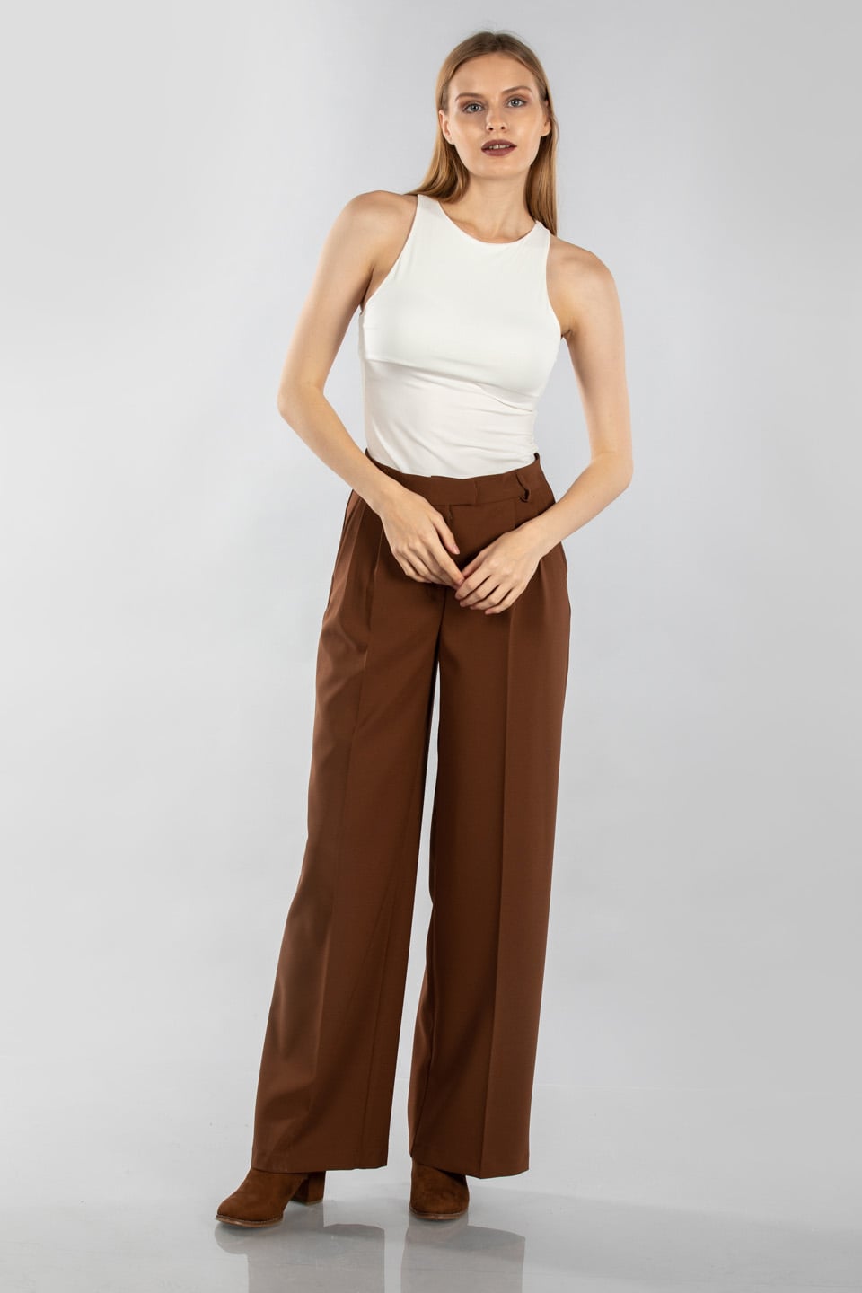 Alttan çıtçıtlı sıfır kol body-1386 Ekru