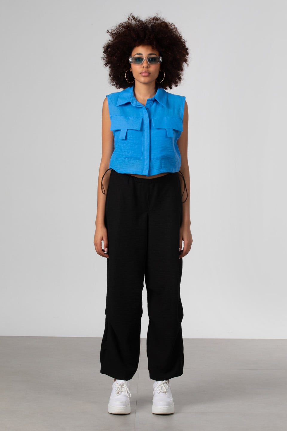 Arka çift cepli pantolon-S0013723 Siyah