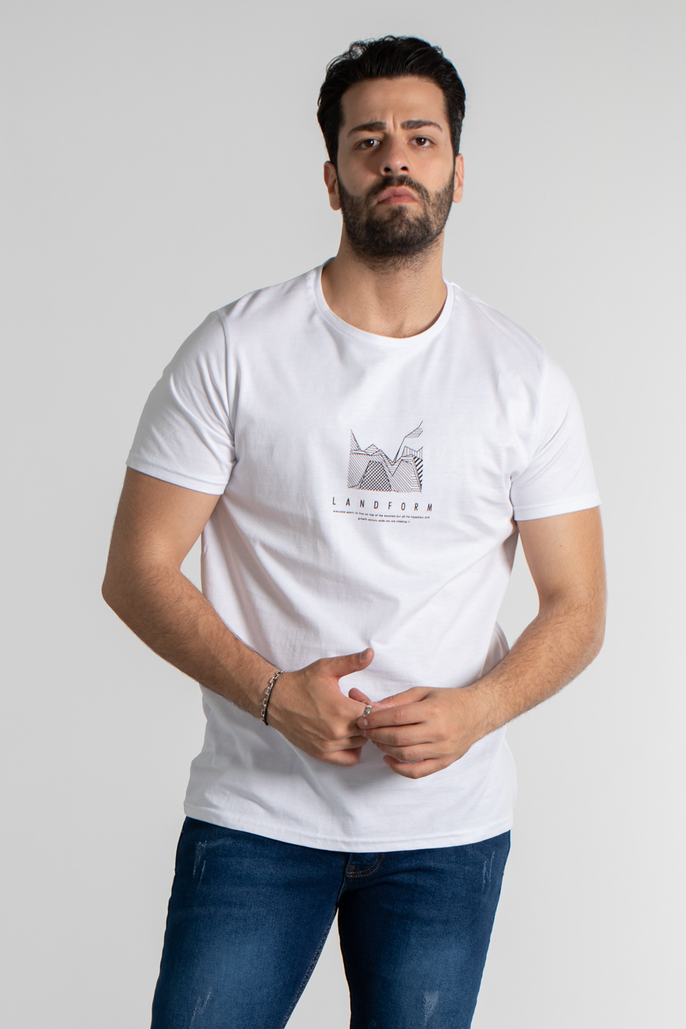 Ashes yazı baskılı bisiklet yaka t-shırt-2100-2 Beyaz