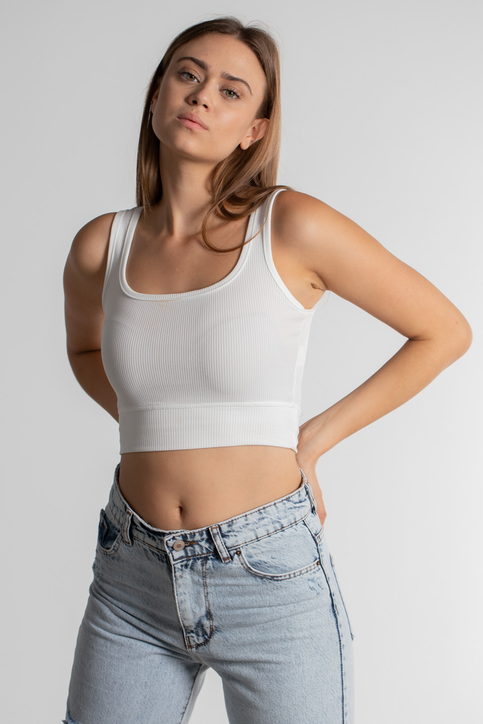 Askılı Kısa Body - Beyaz