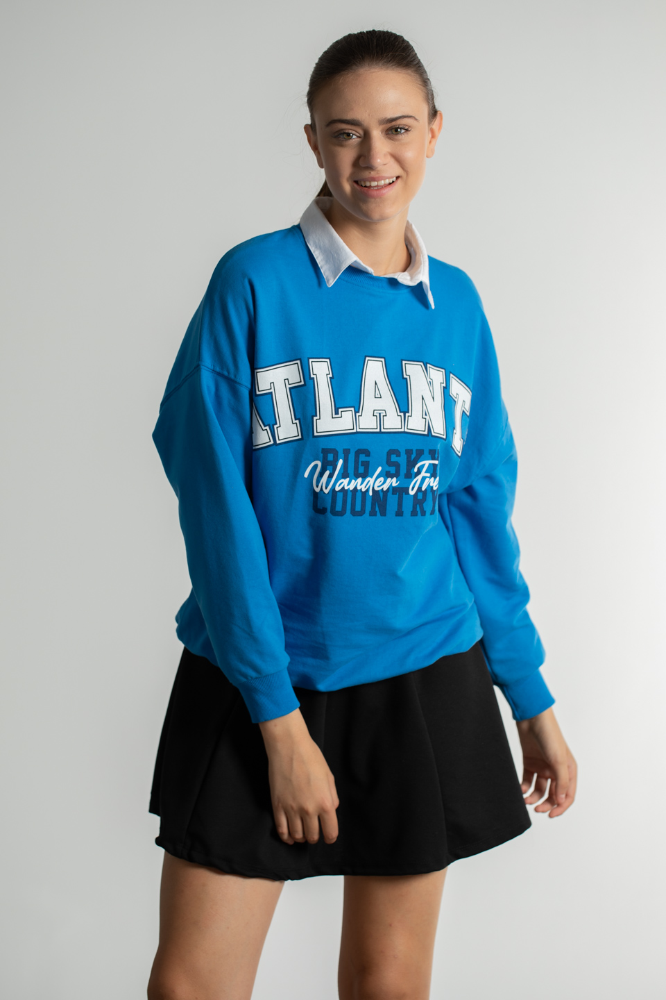 Atlanta Baskılı Sweatshirt - Saks