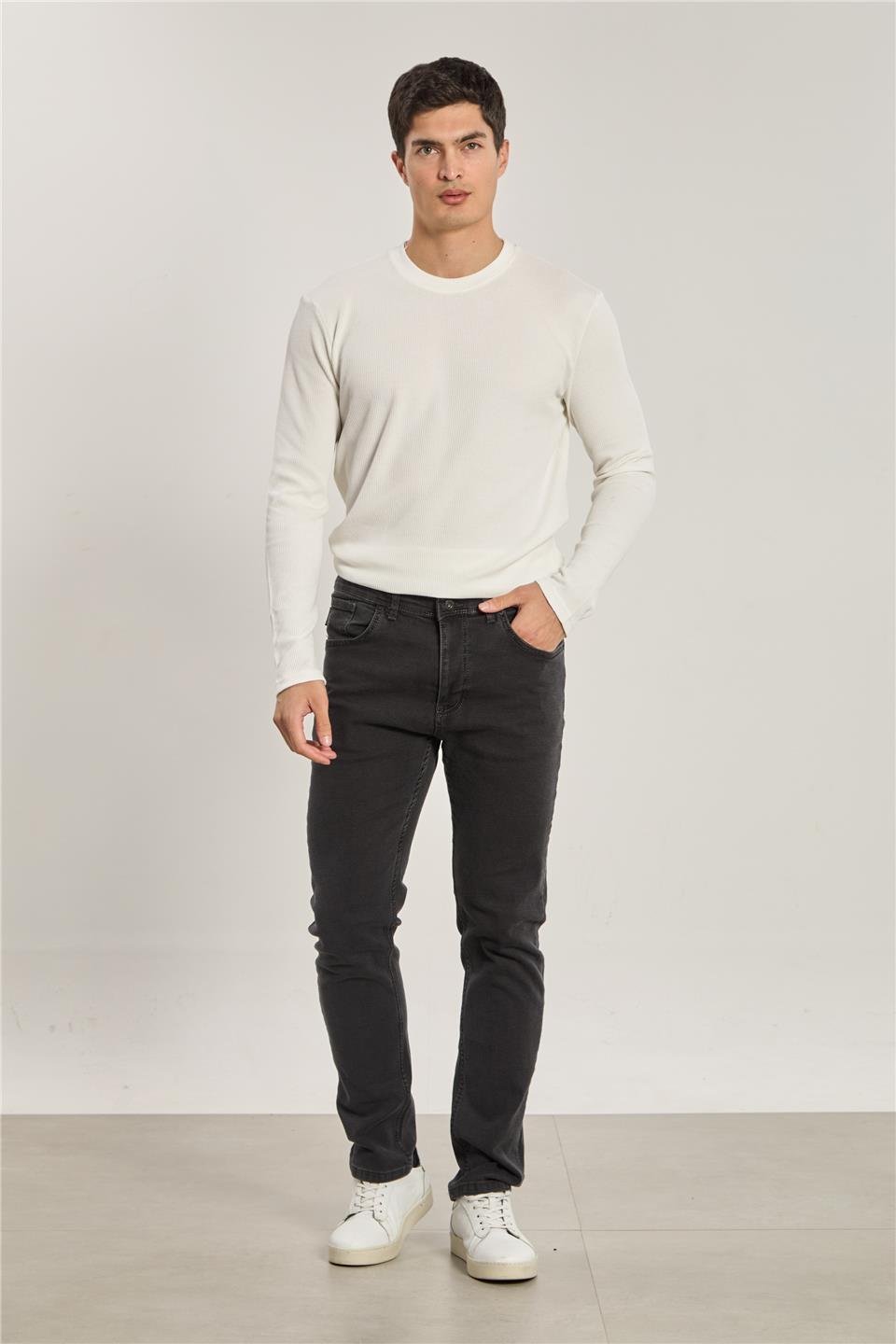 Erkek Regular Fit Jean Pantolon Bolero - Füme