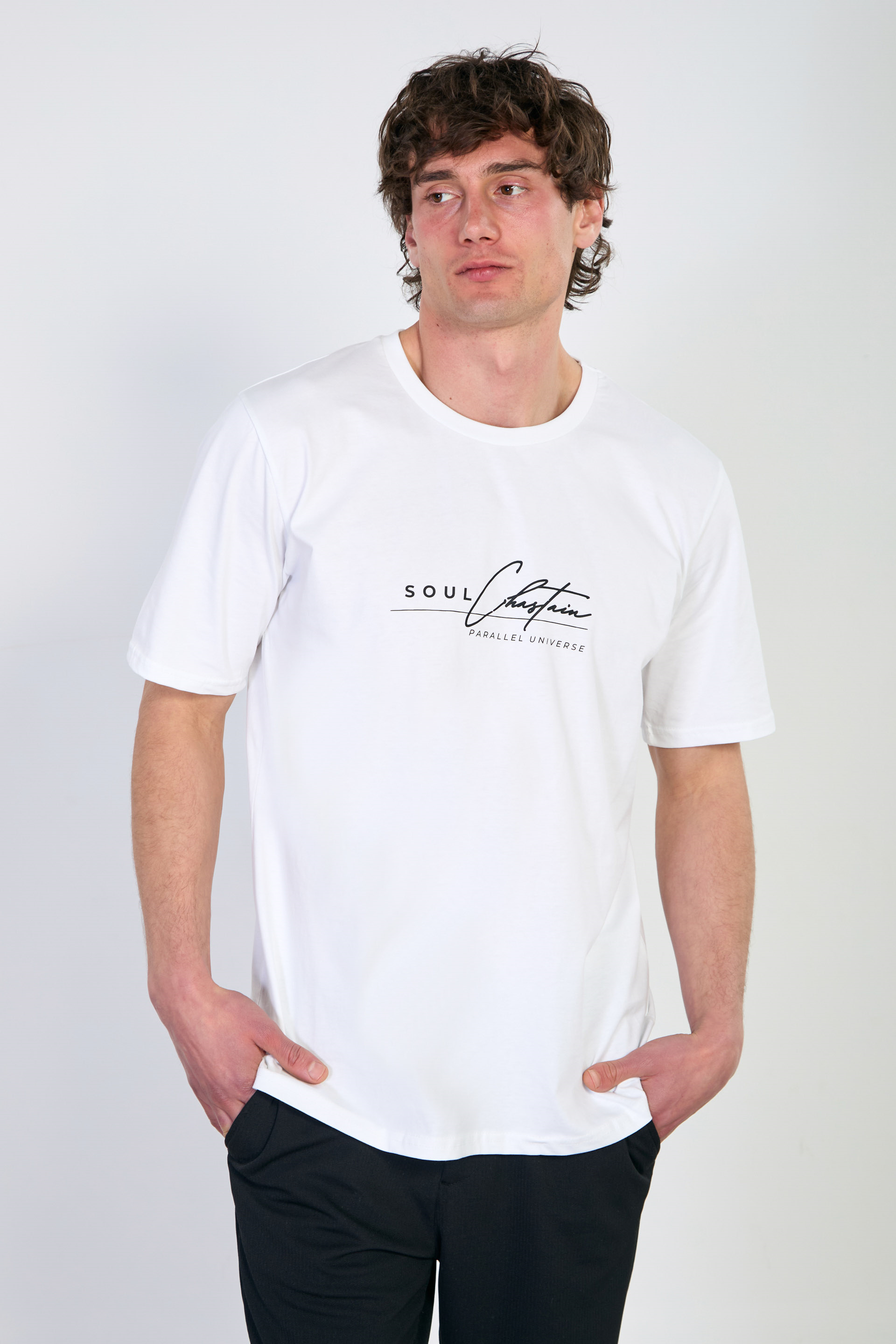 Soul yazı baskılı t-shirt-200-06 Beyaz