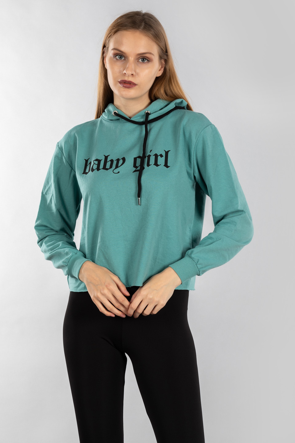 Baby girl kapüşonlu sweatshirt-21510 Mint