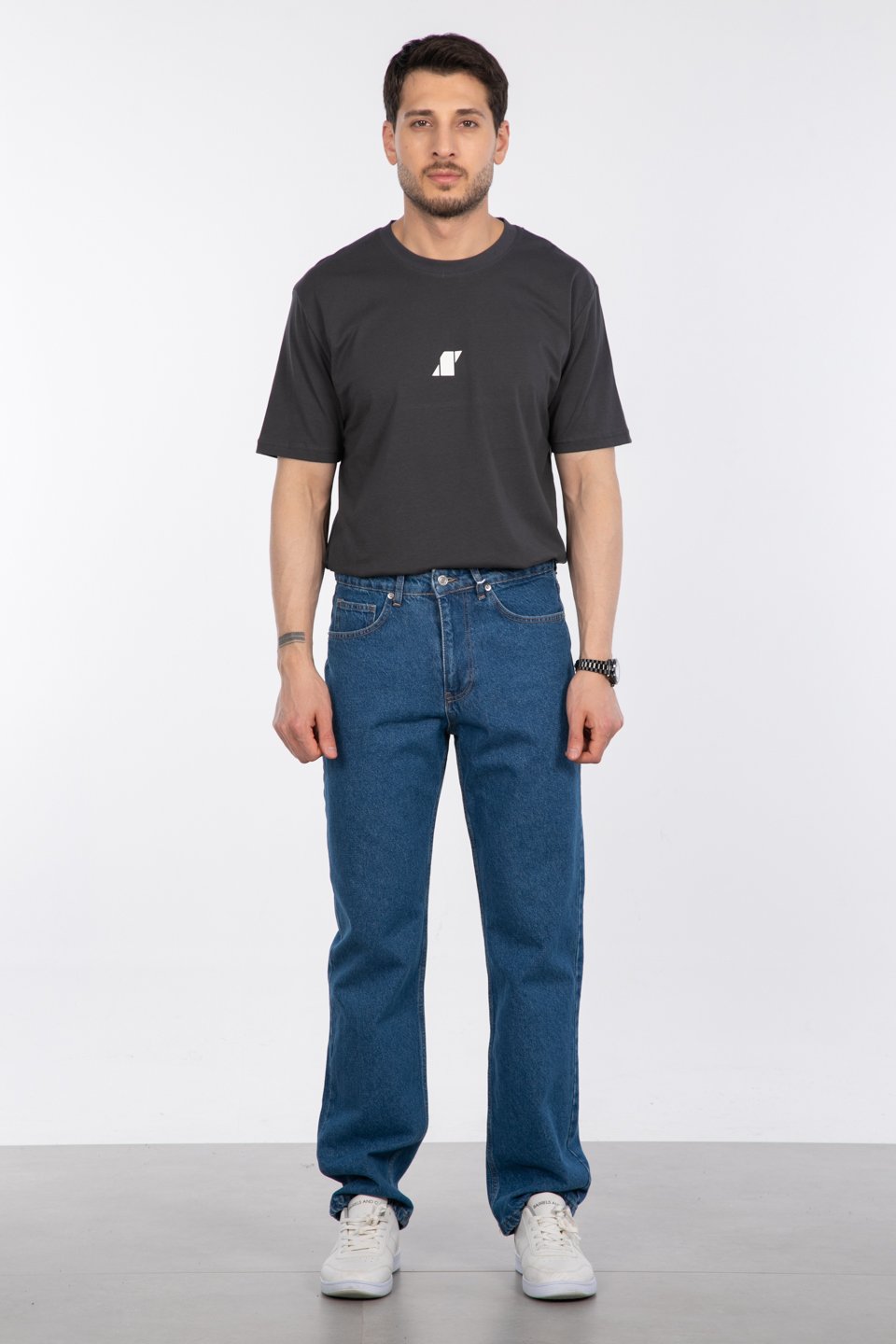 Baggy pantolon-1593 Mavi