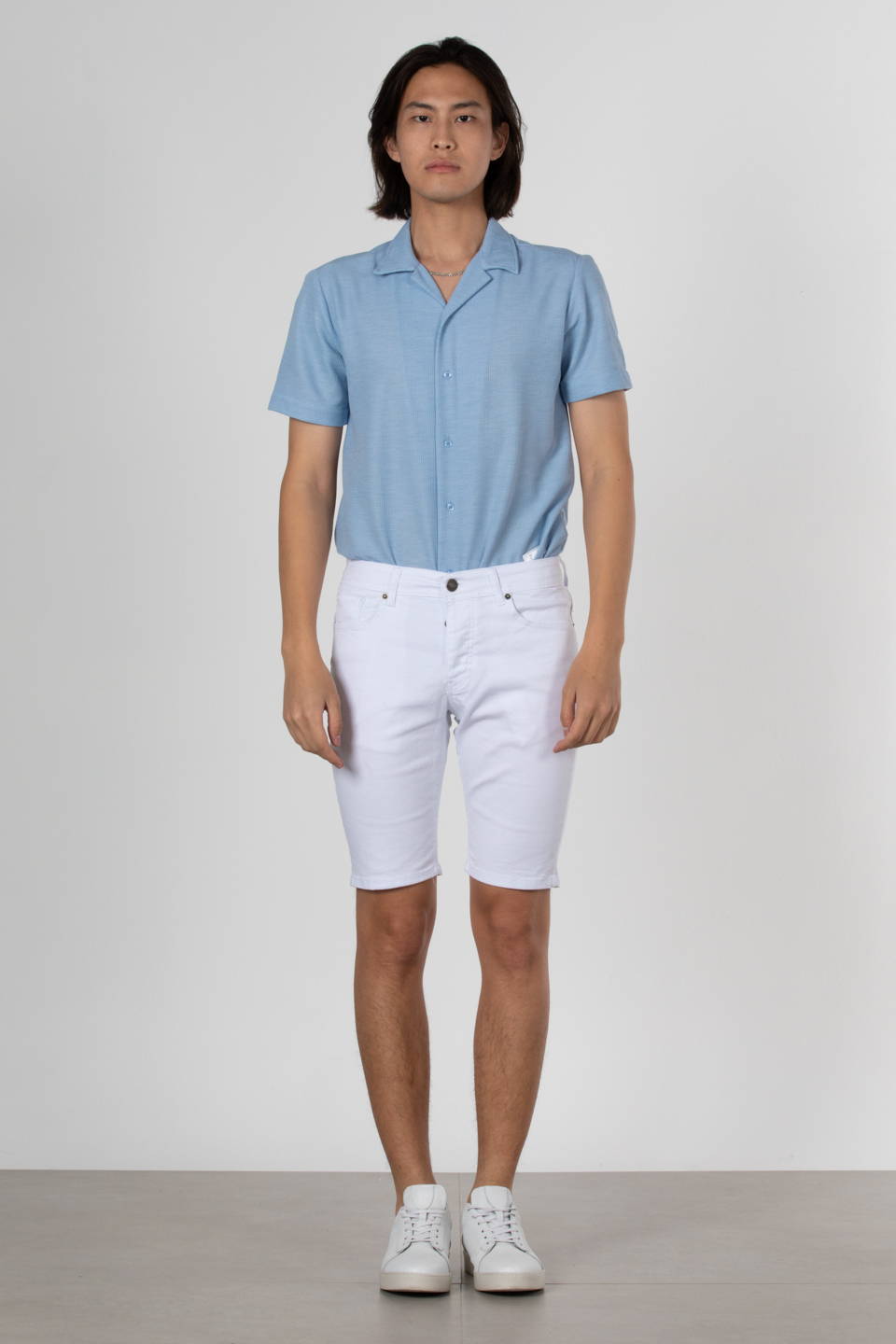 Beş cep gabardin pantolon-6824 Beyaz