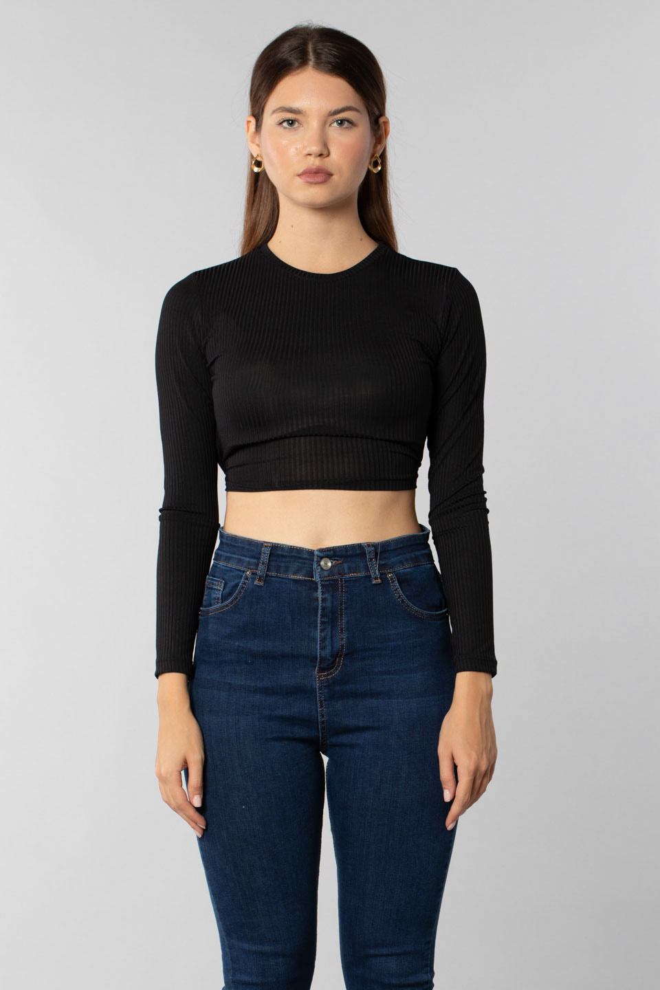 Bisiklet yaka arkası bağlamalı body-7356 Siyah