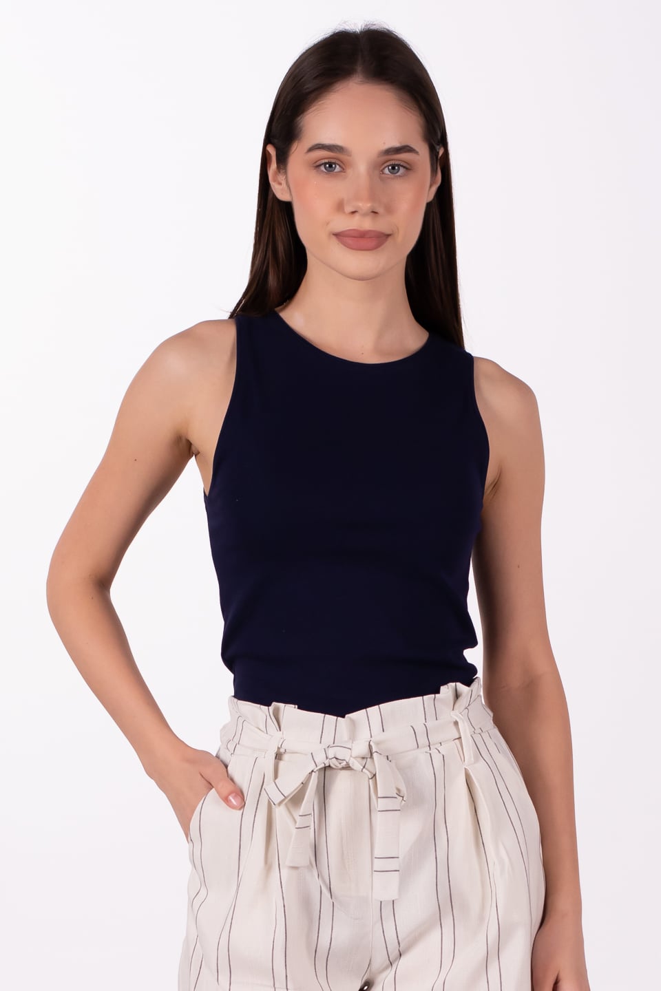 Bisiklet yaka body-3502 Lacivert