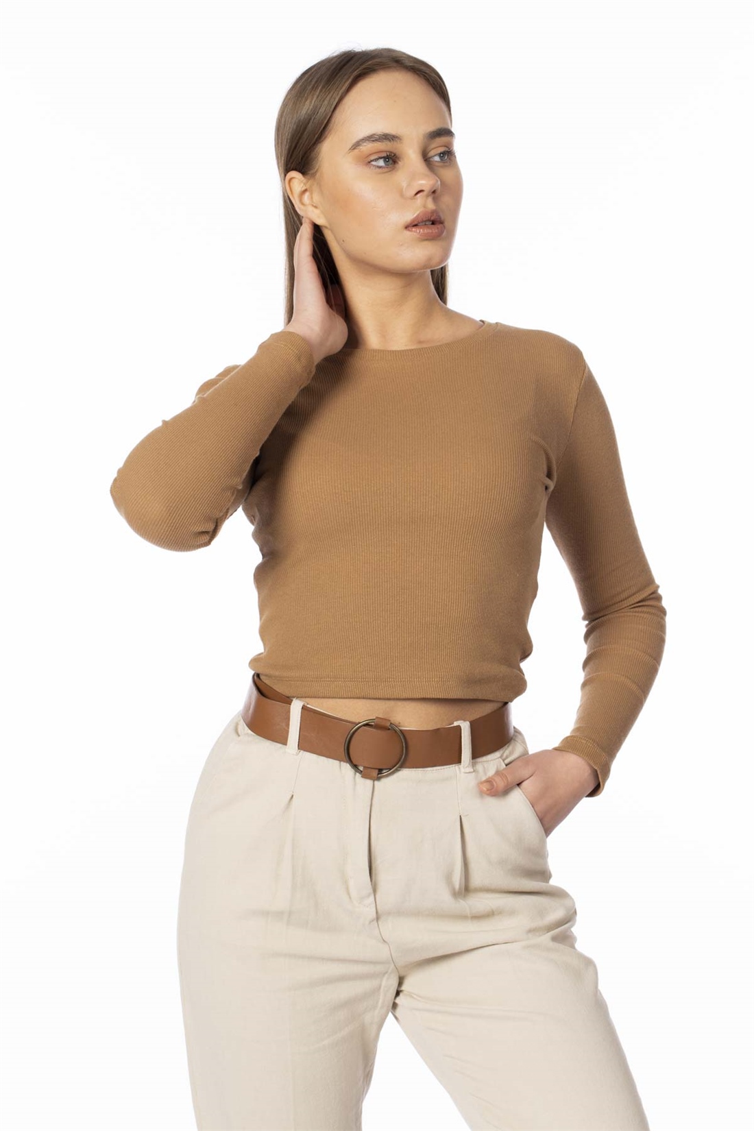 Bisiklet Yaka Body-Kahve
