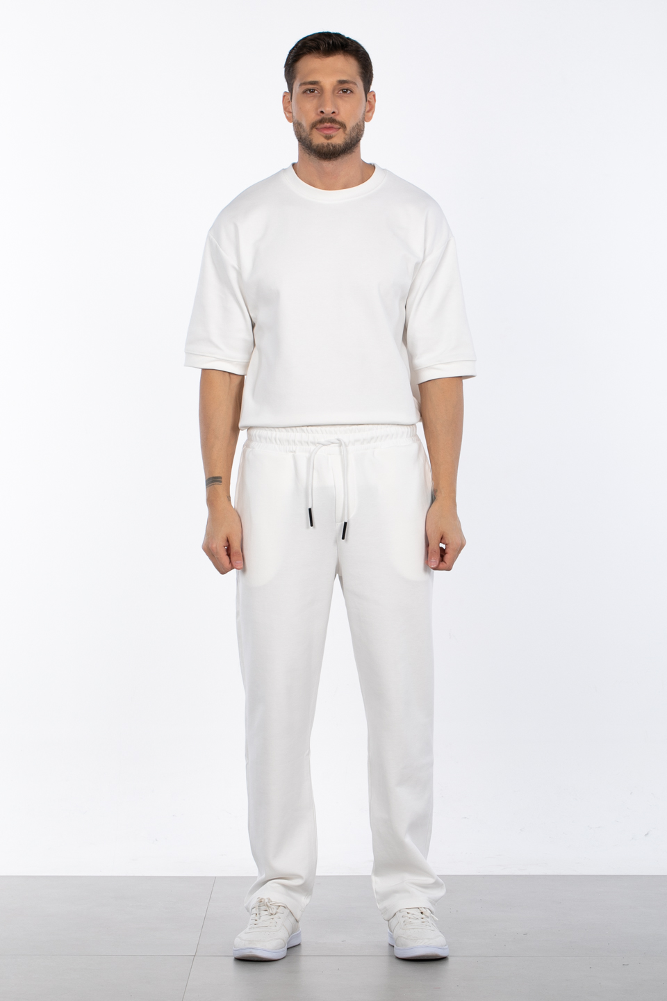 Bol paça baggy pantolon MINIMAL CLOTHING-1134 Ekru