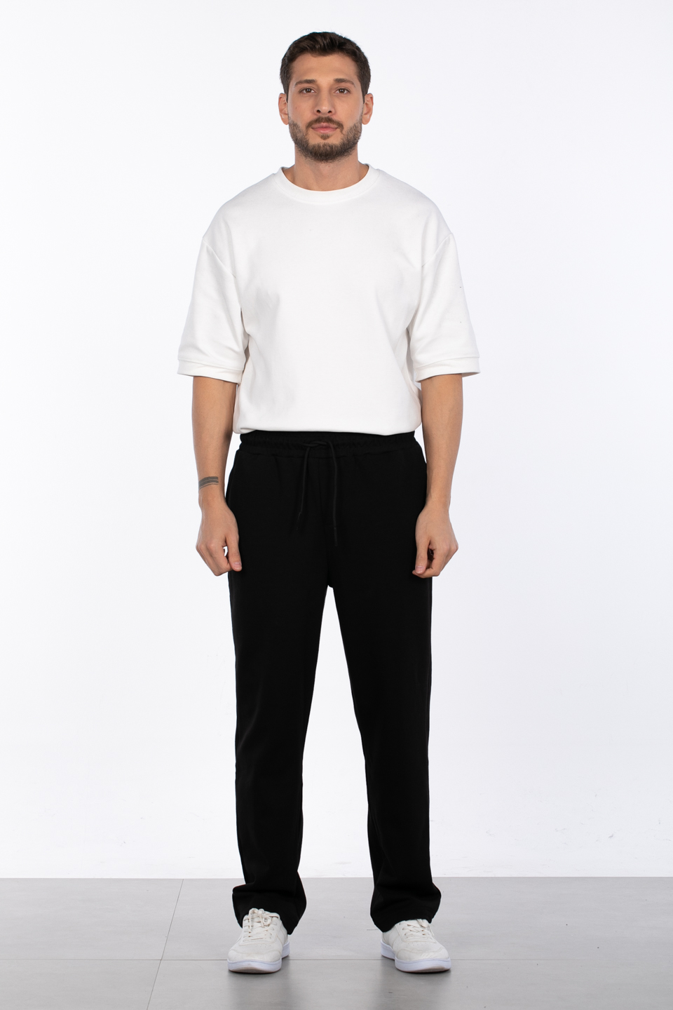 Bol paça baggy pantolon MINIMAL CLOTHING-1134 Siyah