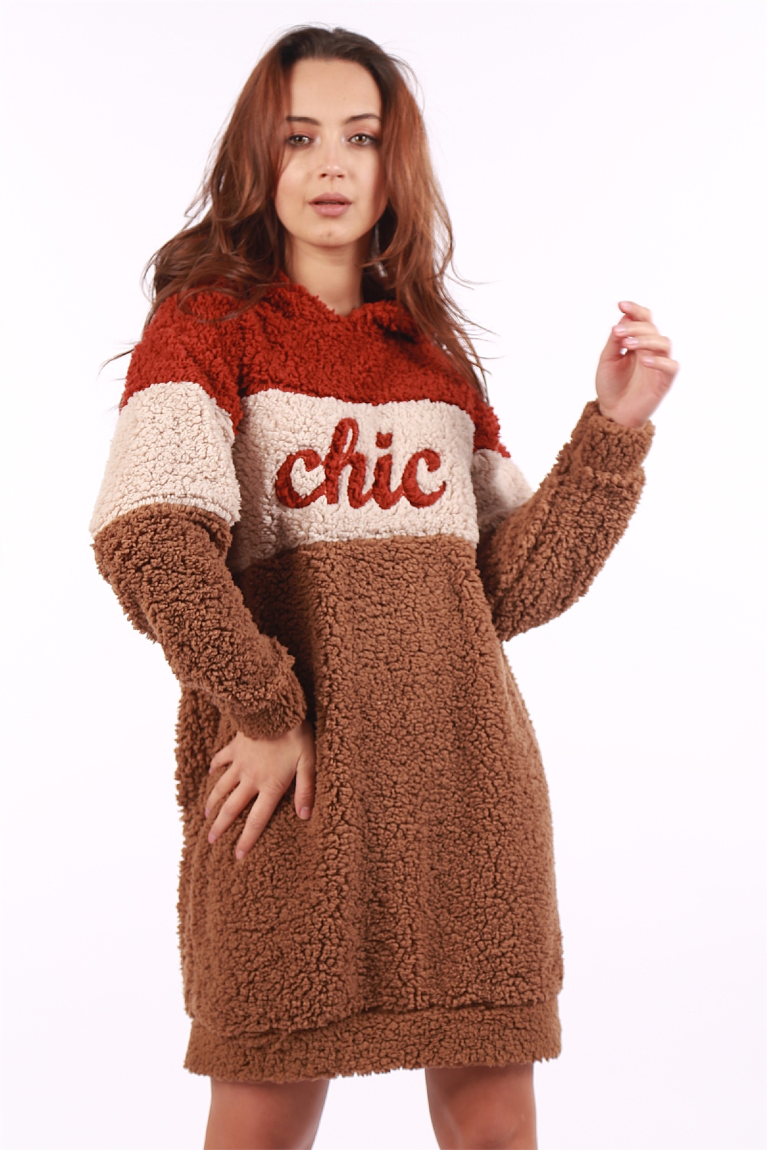 Chic Nakışlı Tunik-Kiremit