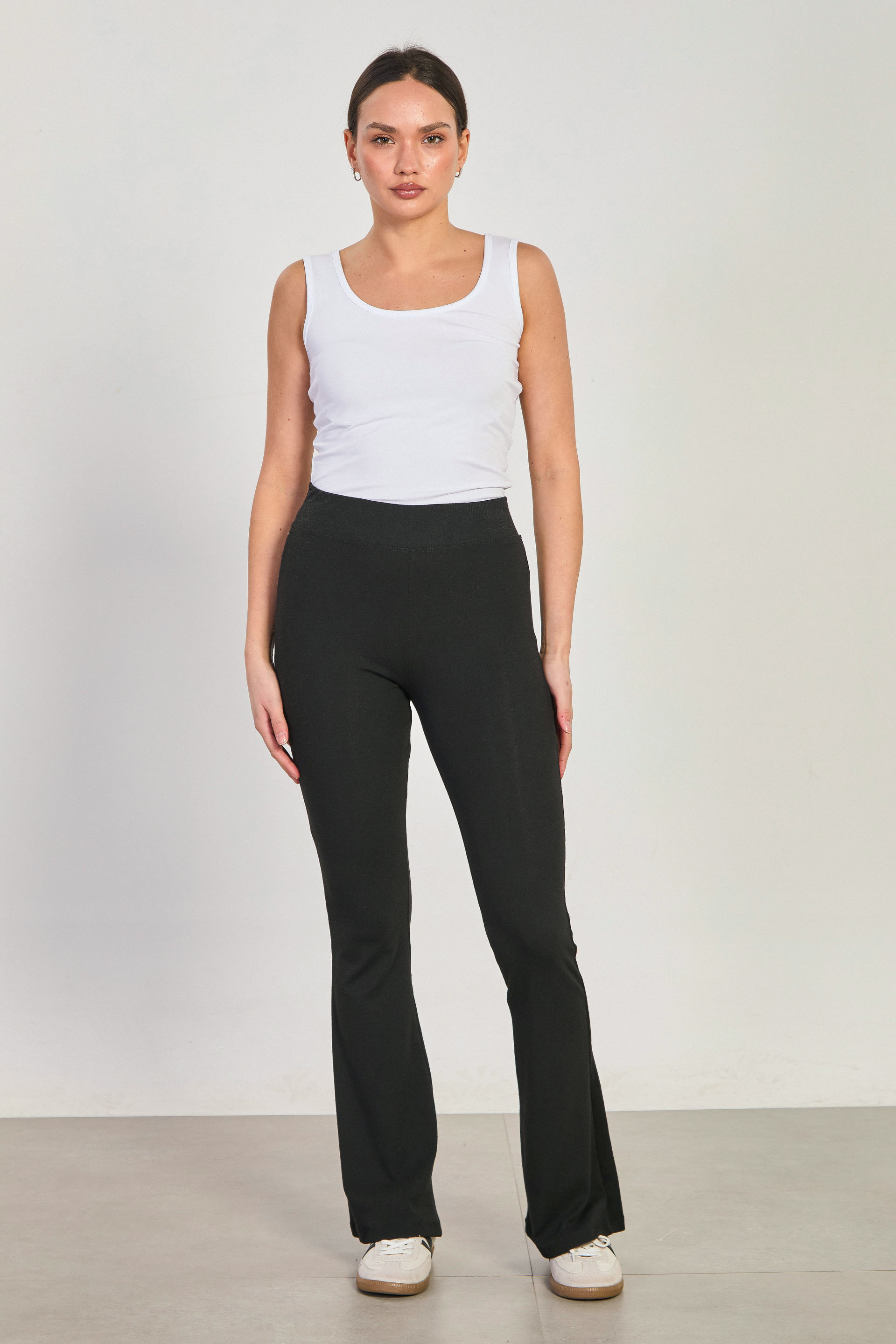 Kadın İspanyol Paça Pantolon - Siyah