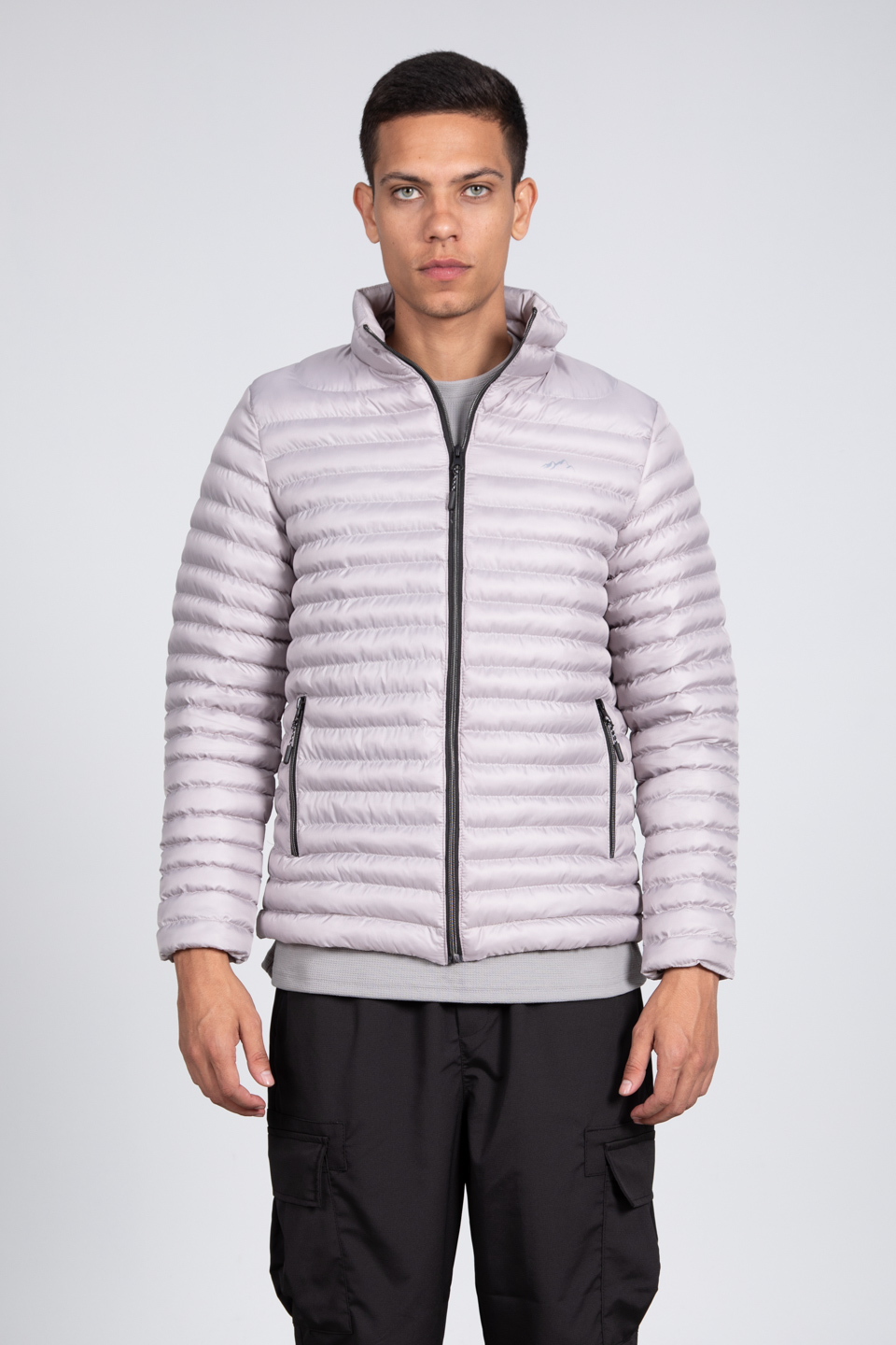 Dağ desen detaylı mont-10080 Taş