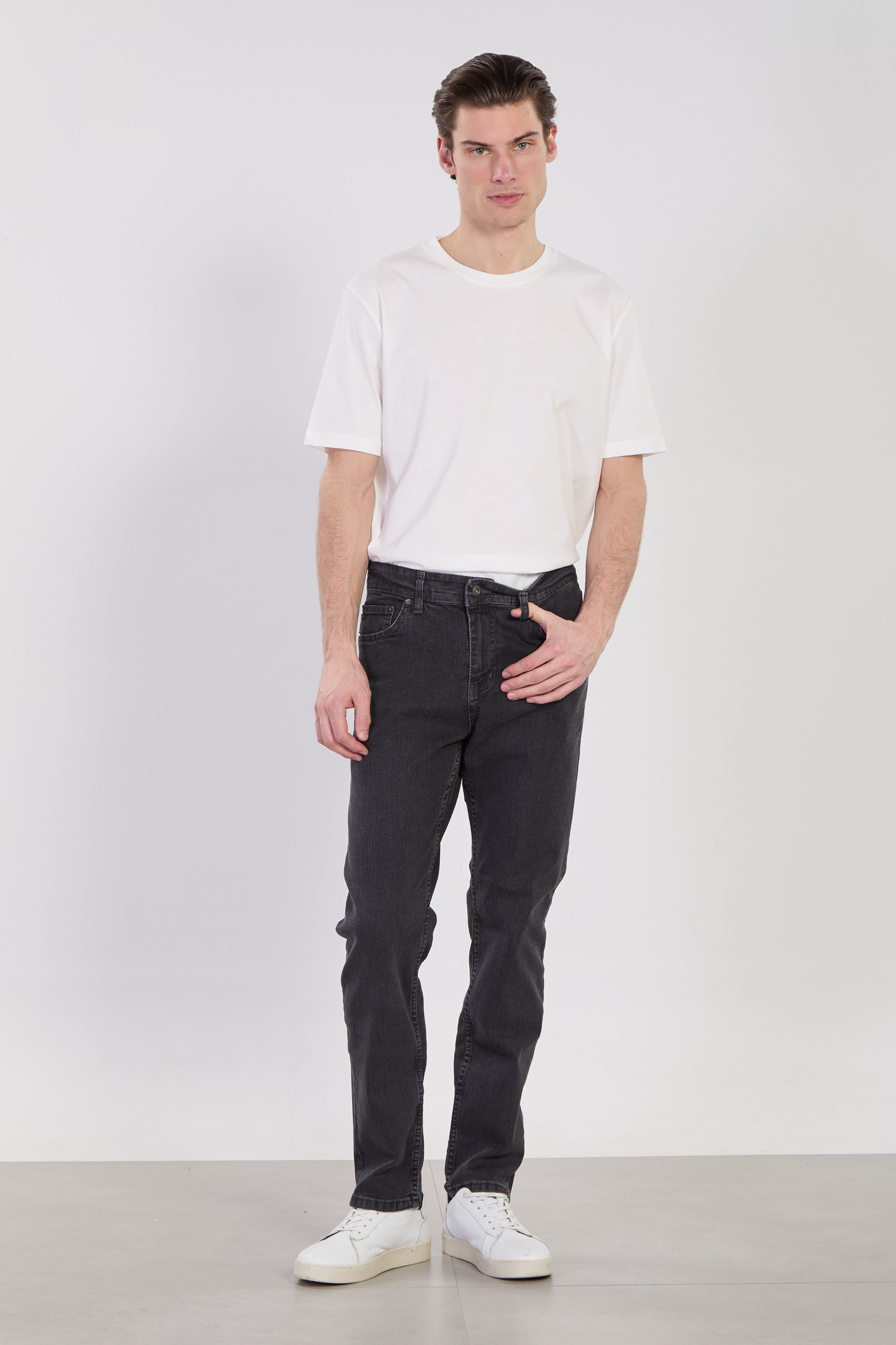 Erkek Mirza Regular Fit Jean Pantolon - Füme