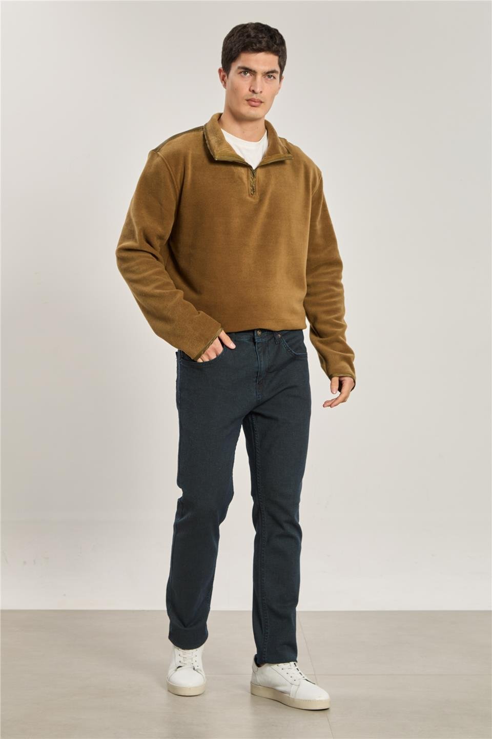 Erkek Regular Fit Jean Pantolon Bolero - Yeşil