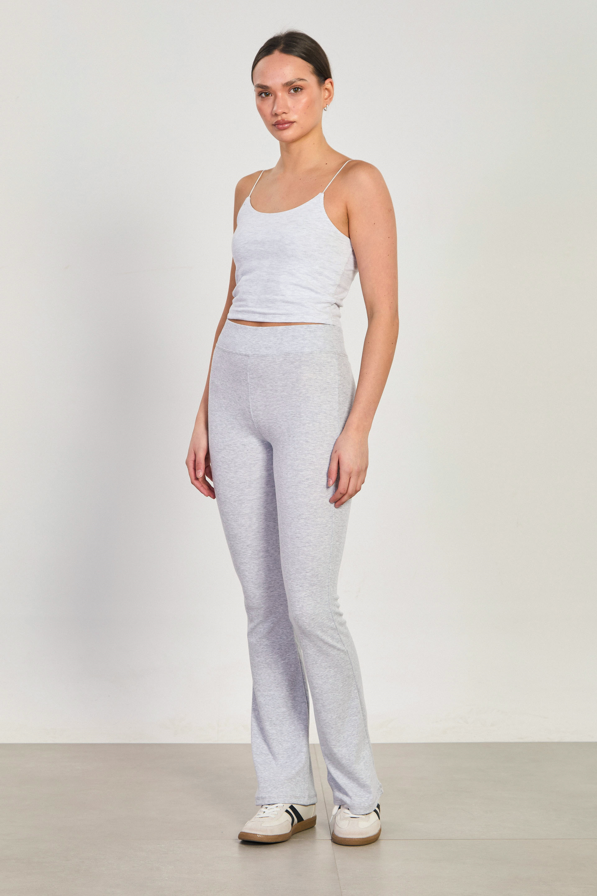 Kadın İspanyol Paça Pantolon - Kar Melanj