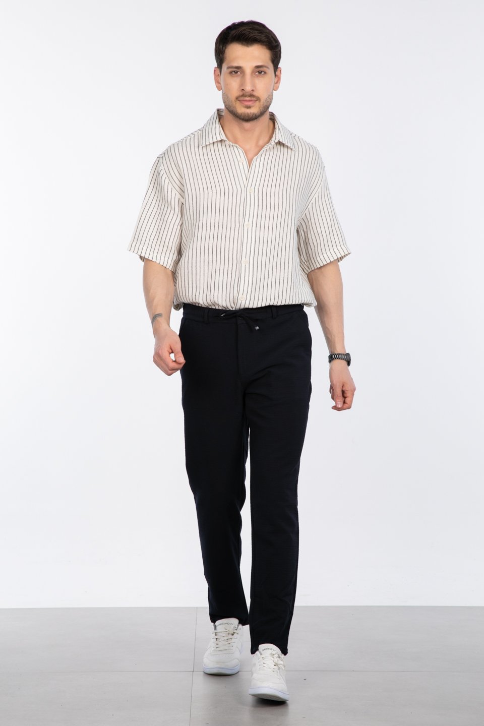 Fermuarlı jogger pantolon-7005 Lacivert