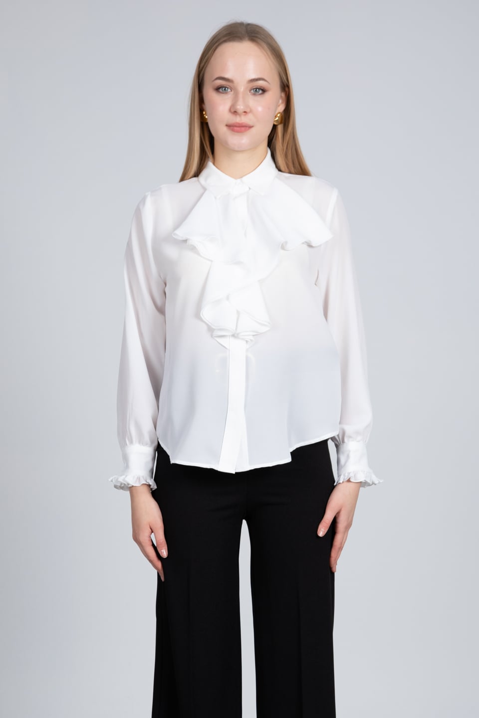 Fırfırlı Gömlek - Ekru