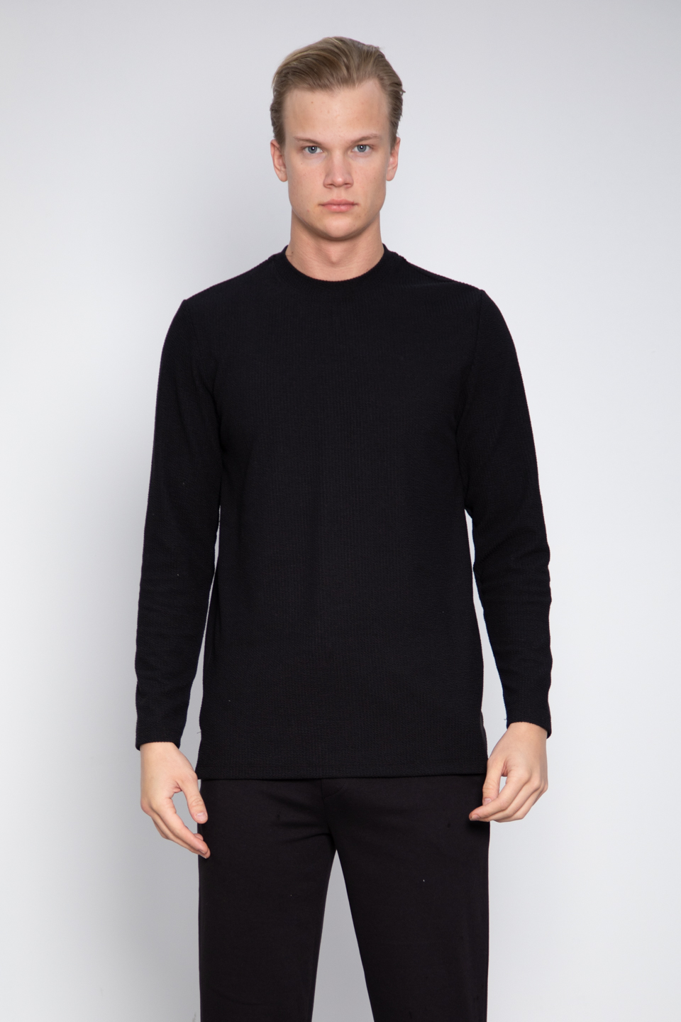 Fitilli jakar sweatshirt-1062 Siyah