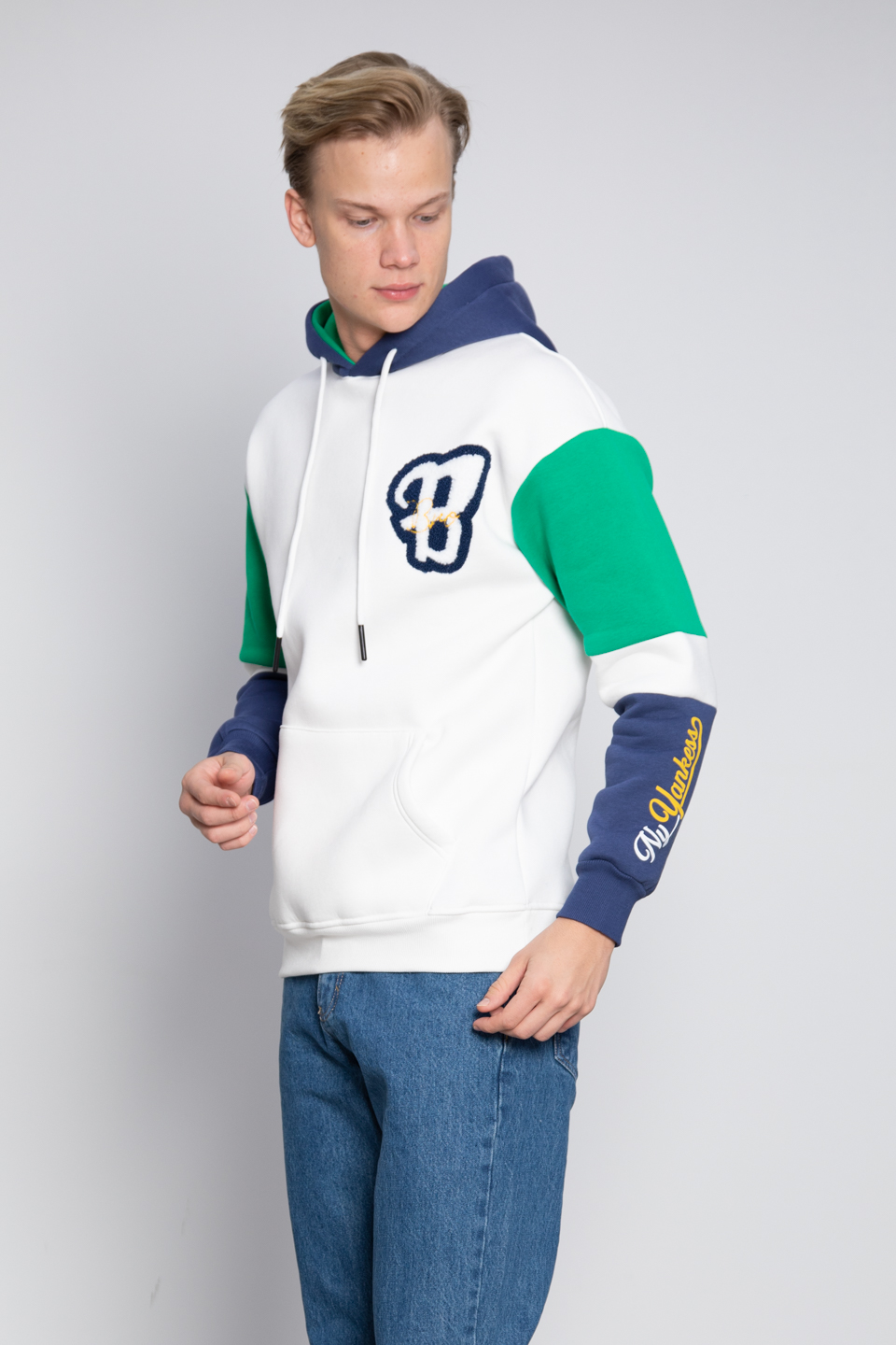 Garnili işlemeli sweat-2007 Ekru