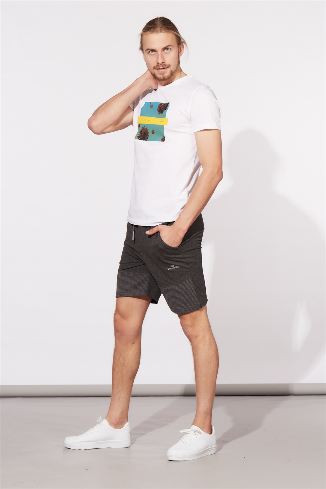 Garnili Şort-Antrasit