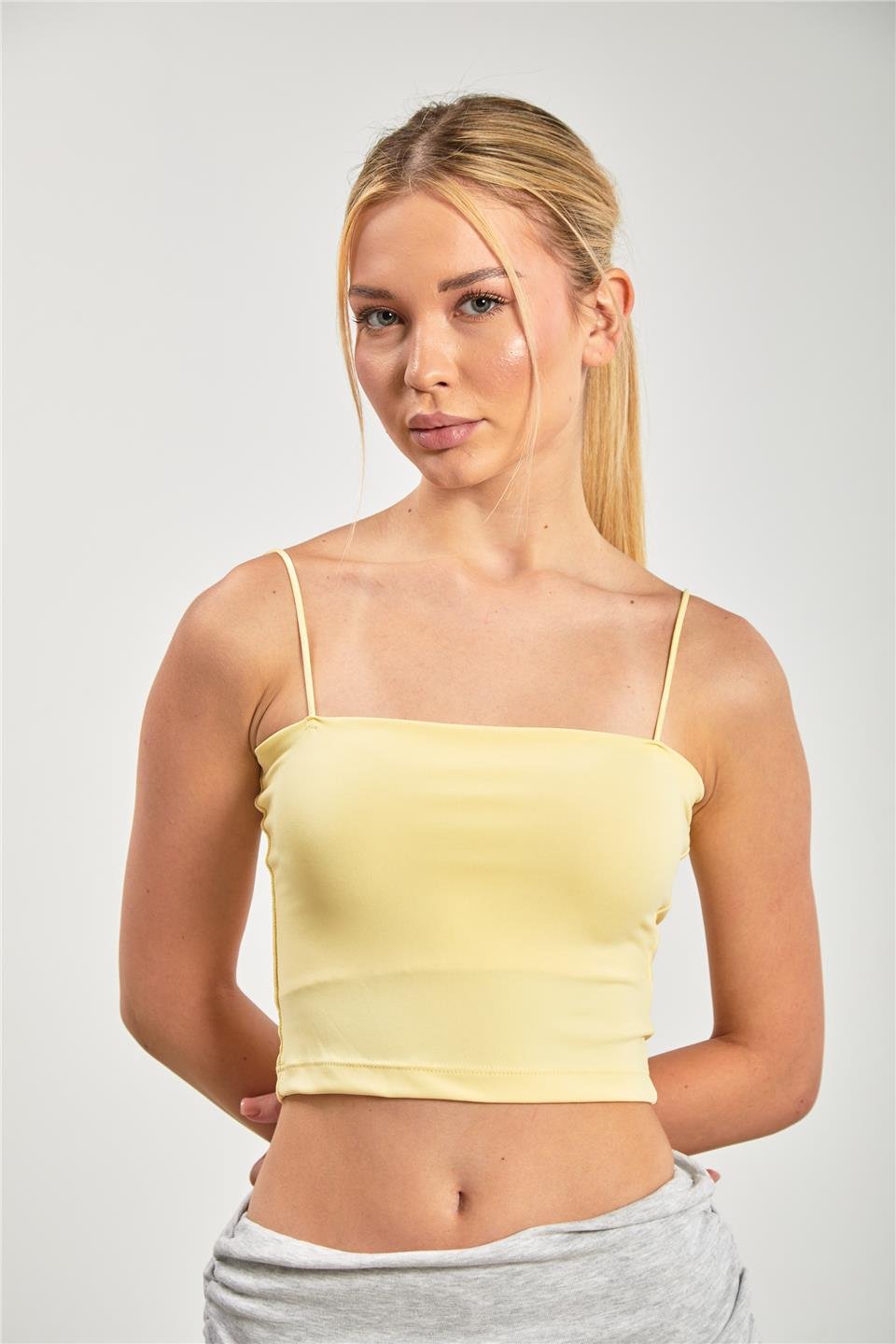 Göğüs pedli askılı atlet-1010 Sarı