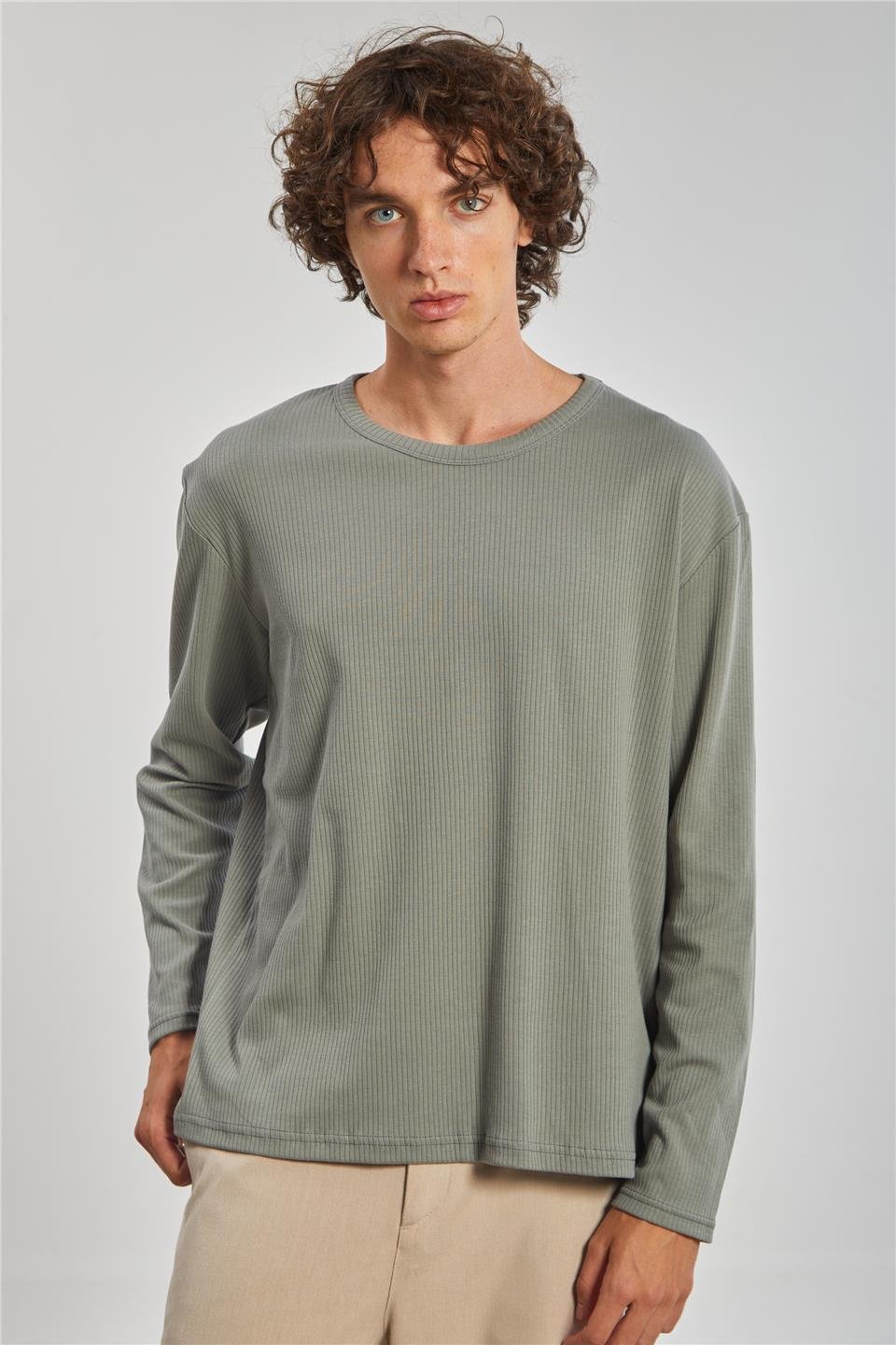 İnterlok Erkek Sweat - Haki