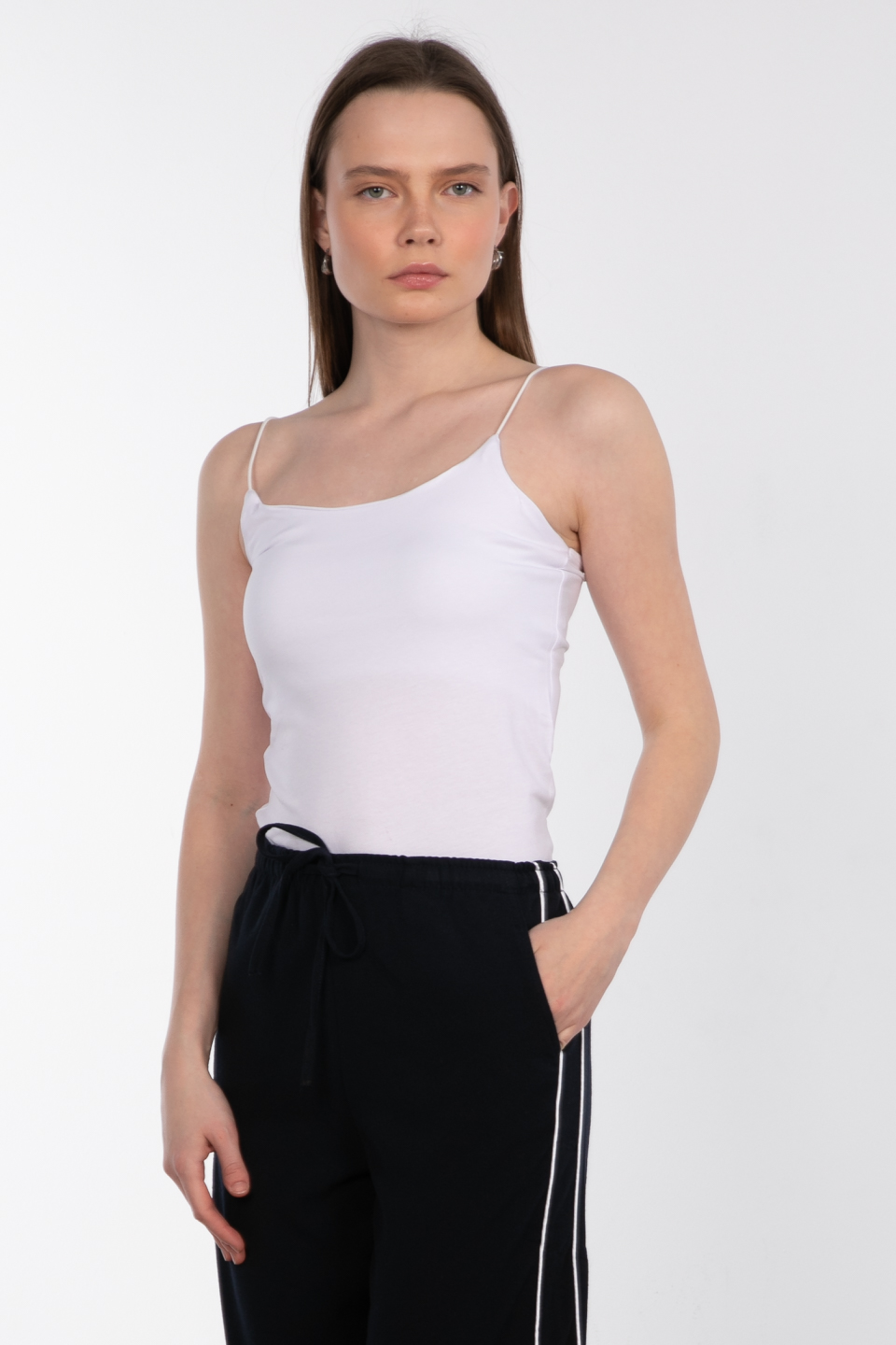 İp askılı body atlet-R848 Beyaz