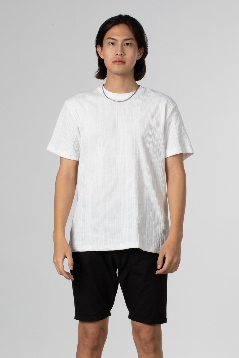 Jakar bisiklet yaka t-shirt-8026 Beyaz