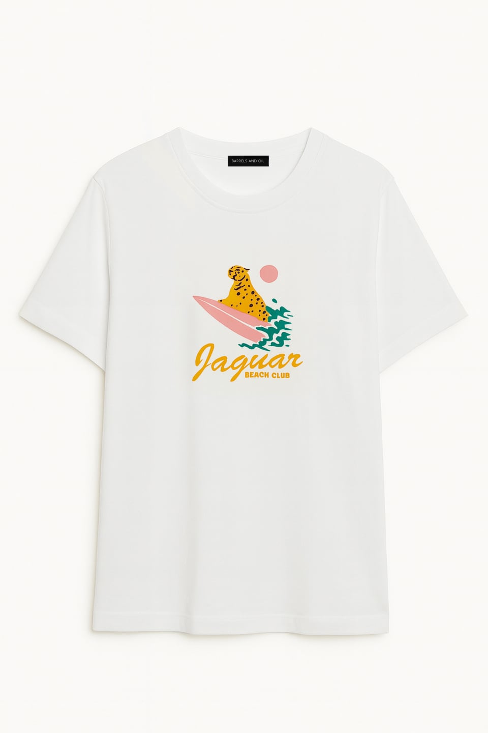 Kadın Jaguar Desenli T-Shirt - Beyaz