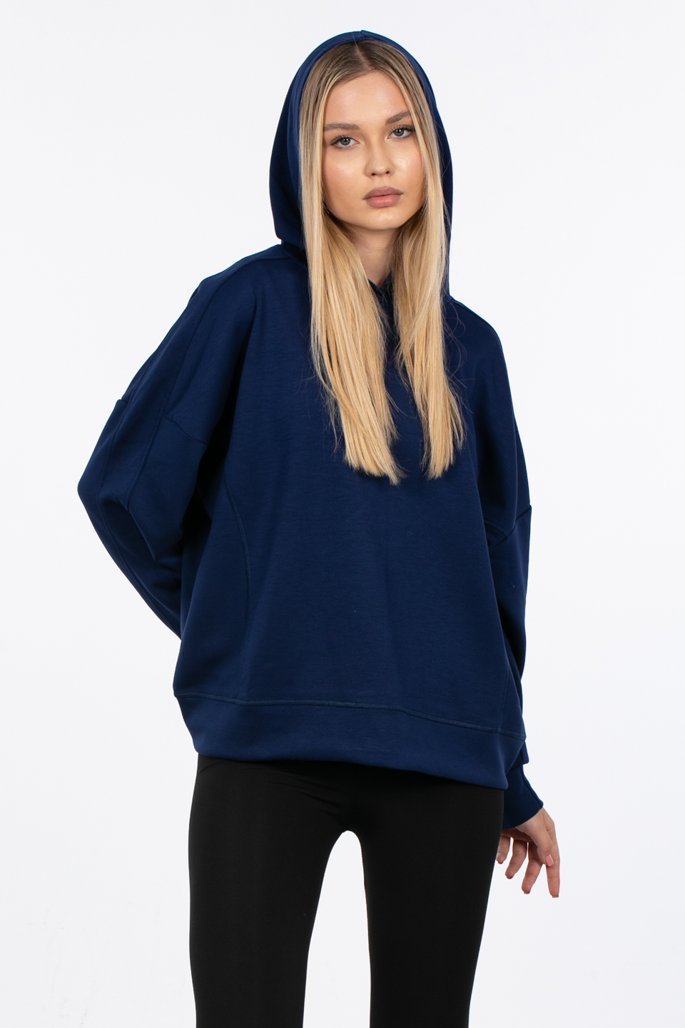 Kapüşonlu modal sweatshirt-25SW00058 Lacivert