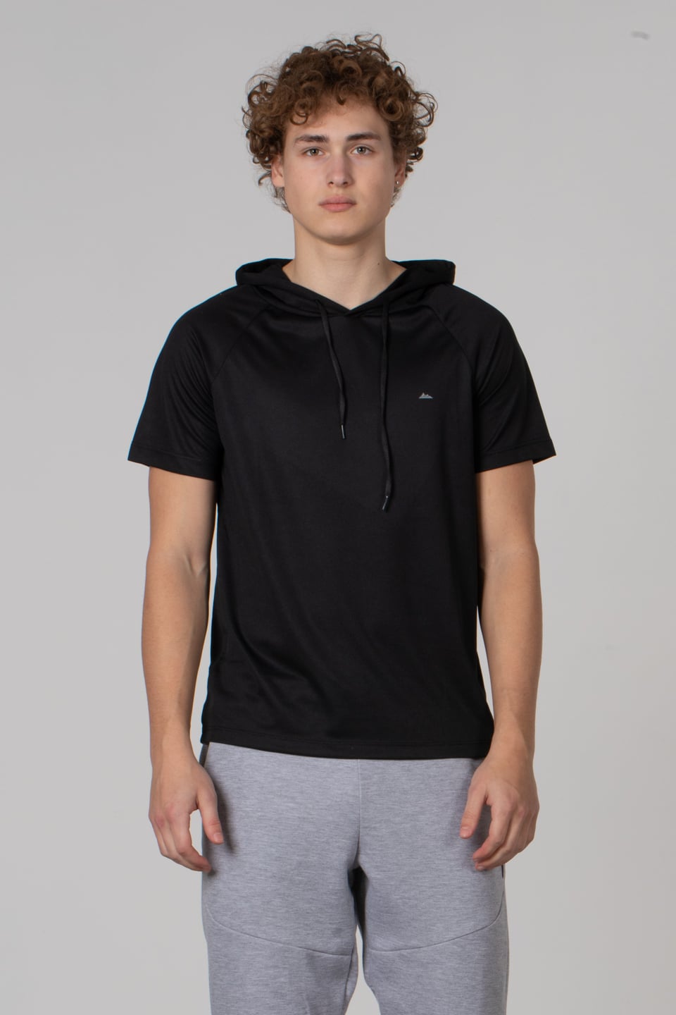 Kapüşonlu sporcu t-shirt-RAGNA Siyah