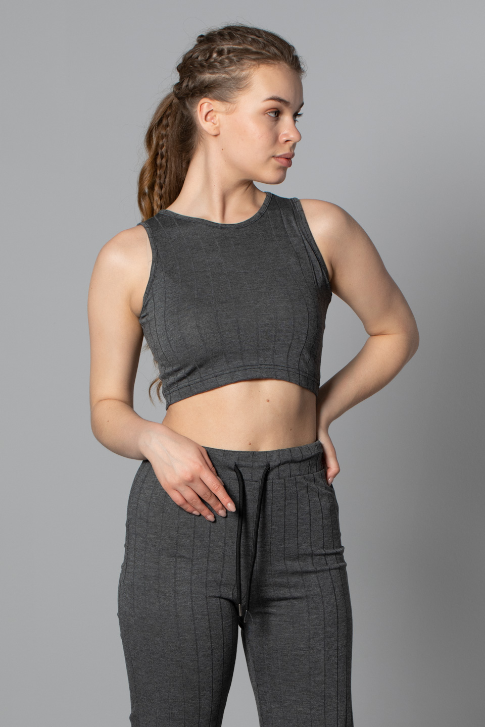 Kaşkorse Kolsuz Body - Gri
