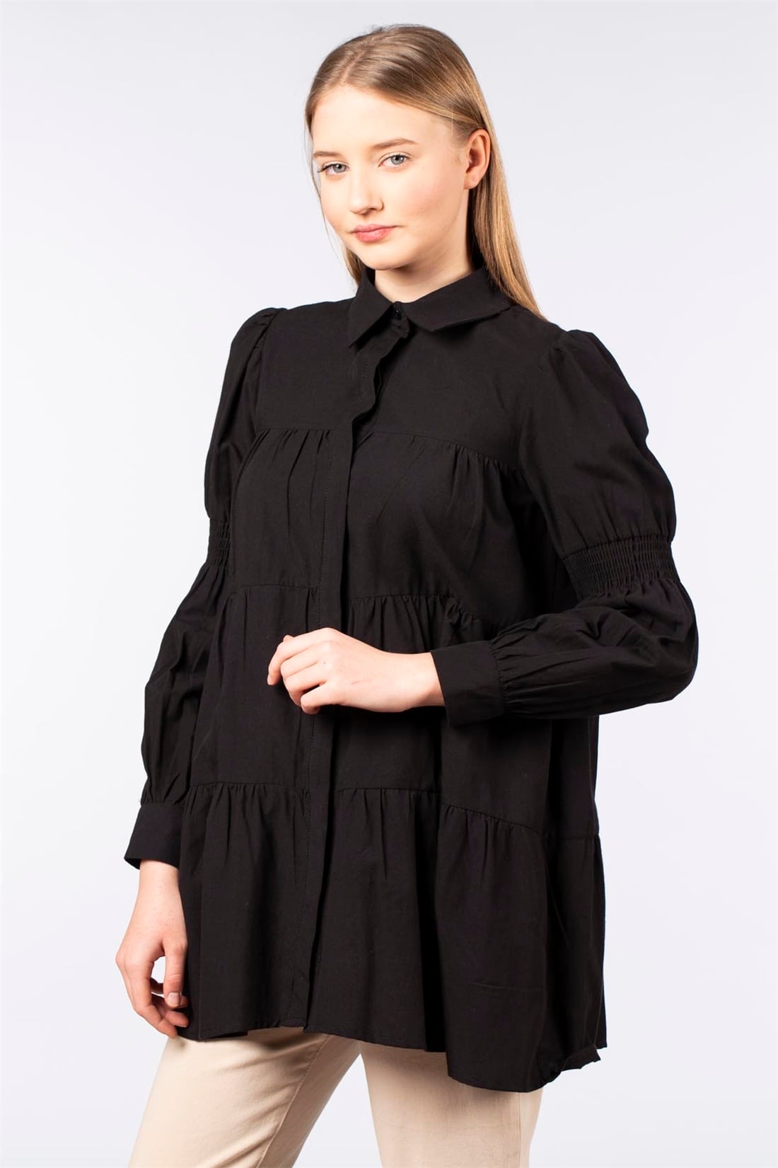Katkat Tunik Gömlek-Siyah